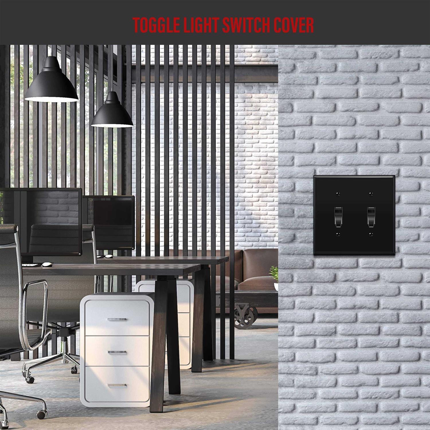 Enerlites Double Toggle Switch Cover Two Gang Light Switch Wall Plate - Inhomebuy