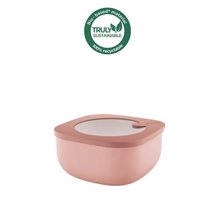M STORE&MORE Shallow Leak-Proof fridge/Freezer/Microwave Containers 975cc Peach Blossom Pink - Inhomebuy