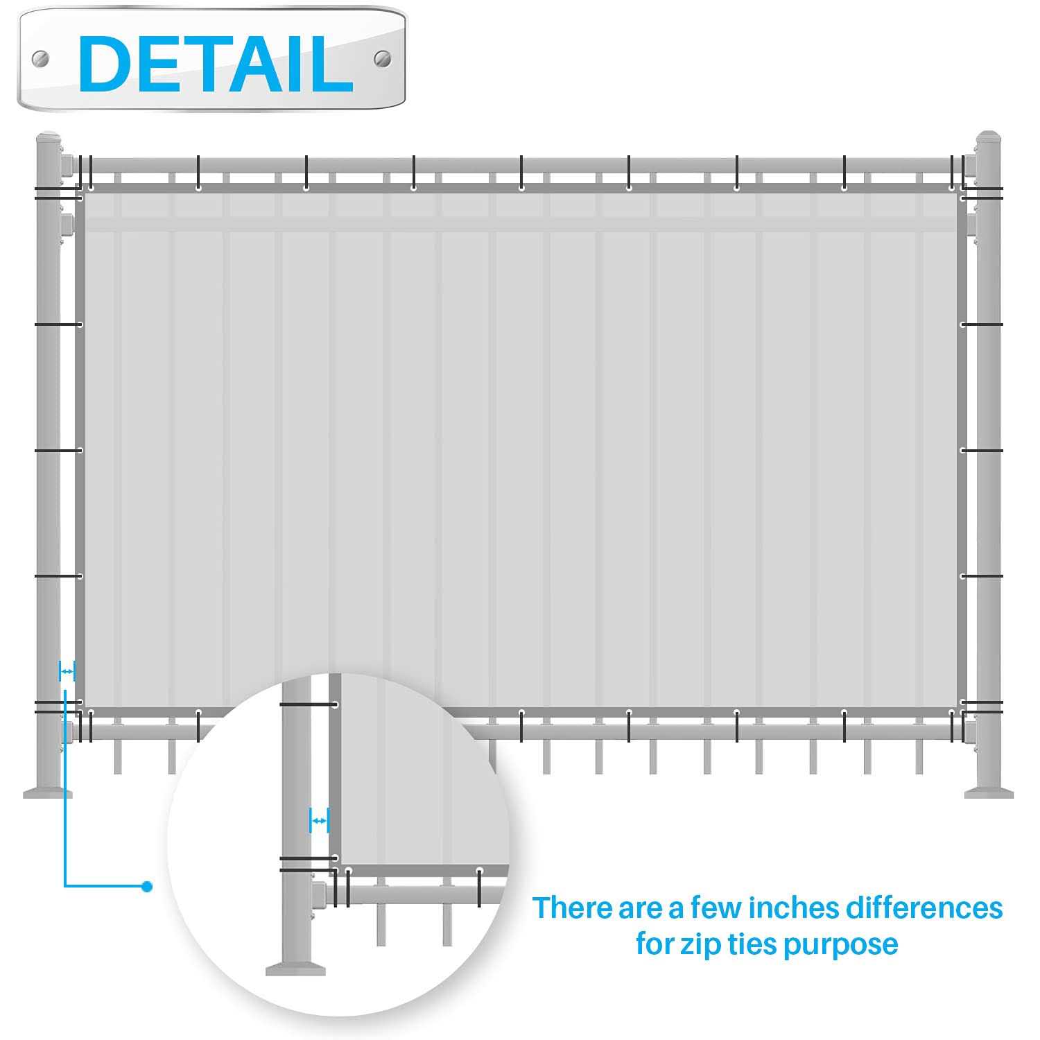 Patio 4′ x Fence Privacy Screen Commercial Outdoor Backyard Shade Windscreen Mesh Fabric with Brass Gromment - Inhomebuy