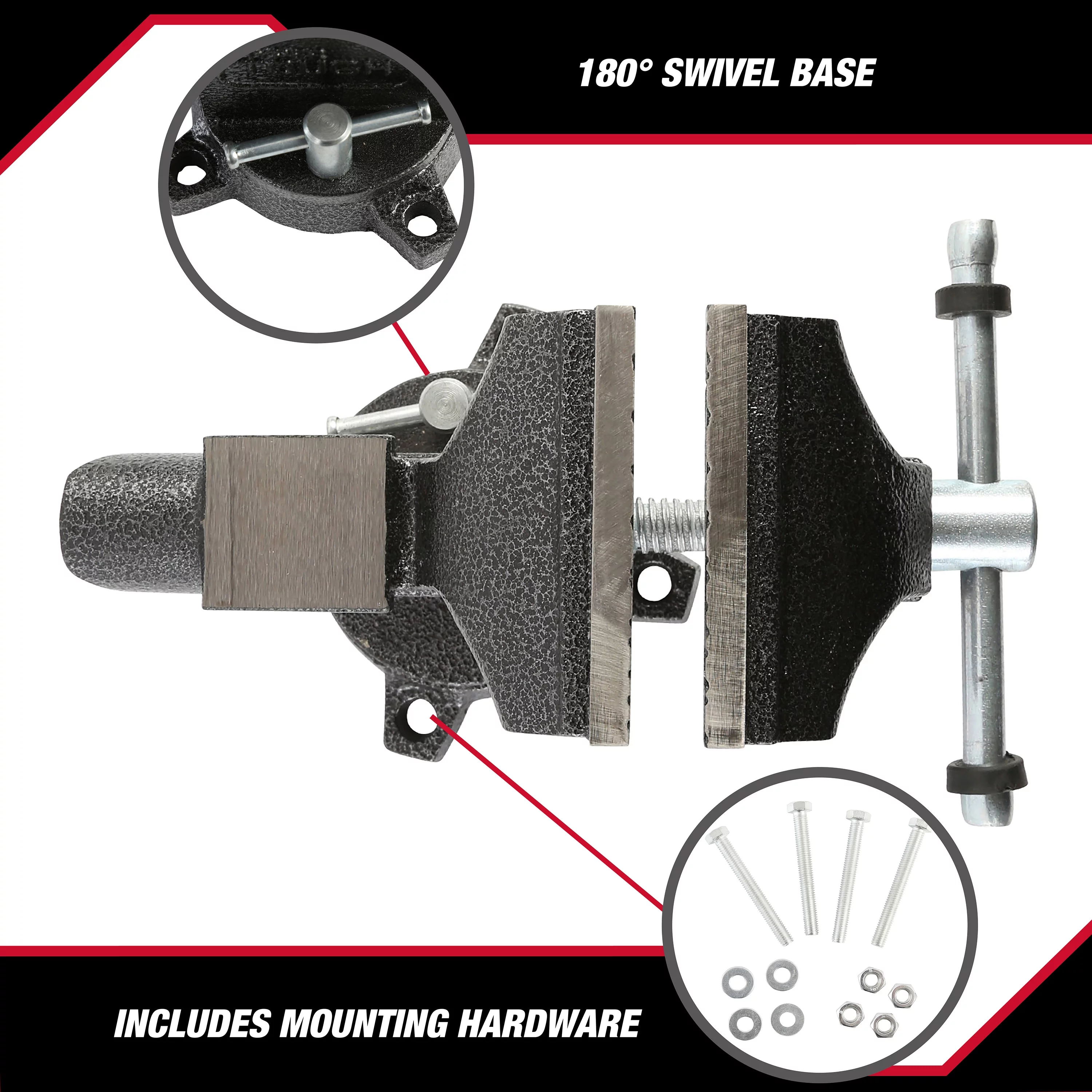 Hyper Tough 3-1/2-Inch Light-Duty Vise, 42935 - Inhomebuy