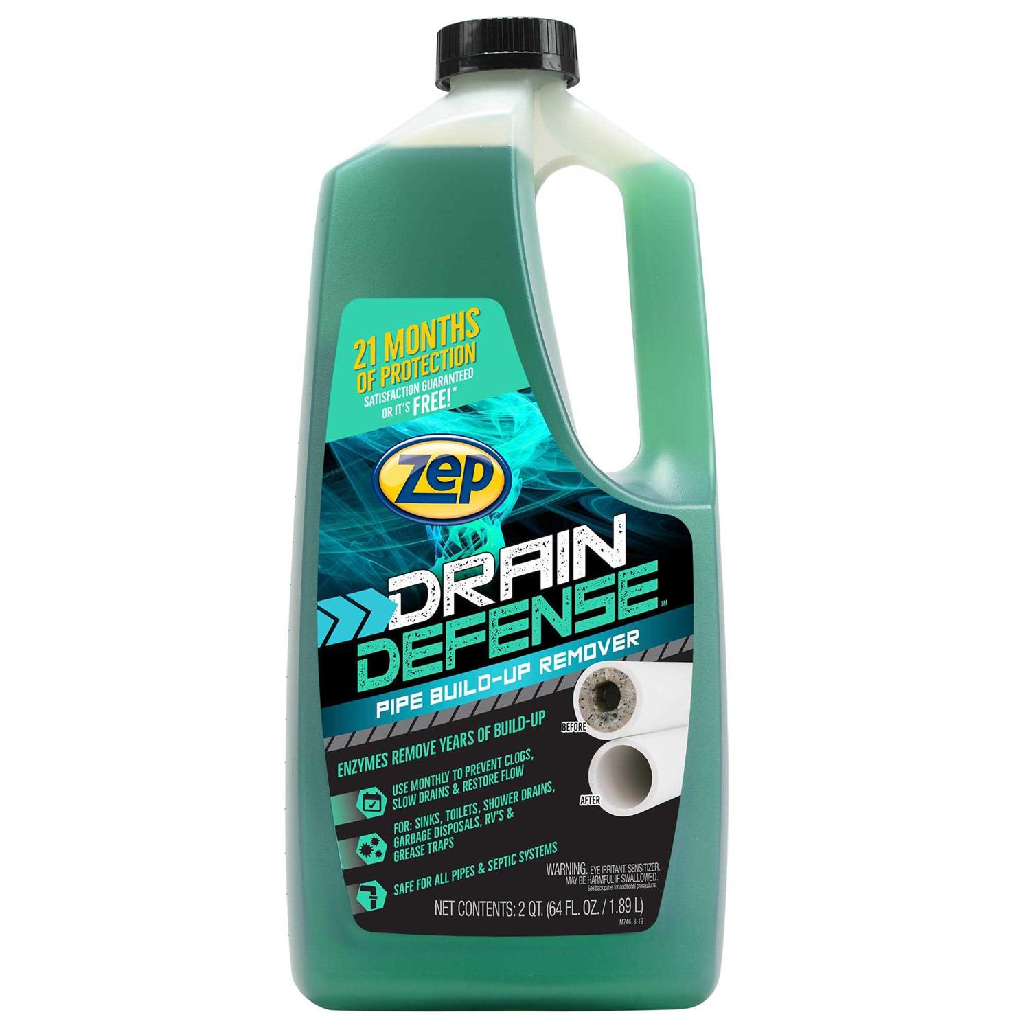 Zep Drain Defense Pipe Build-Up Remover 64 Ounces Zldc64 - Inhomebuy