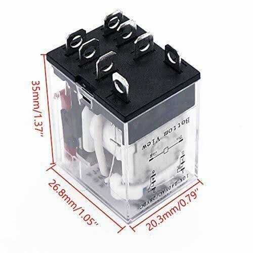 TWTADE 10A Coil Electromagnetic Power Relay 8 Pins 2DPT 2NO+2NC with Indicator Light and Socket Base -YJ2N-LY - Inhomebuy