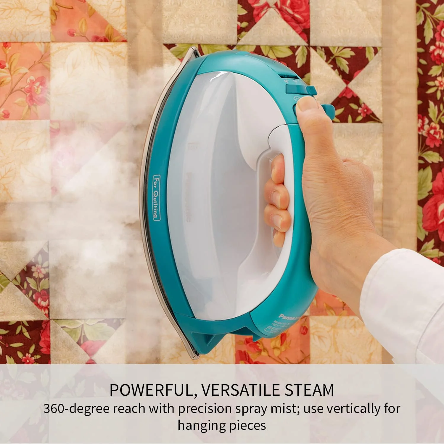 Panasonic Cordless Iron: 360-Quick, cordless, nickel-coated stainless steel soleplate, with vertical steam, 1500W, blue & white | NI-QL1000 - Inhomebuy