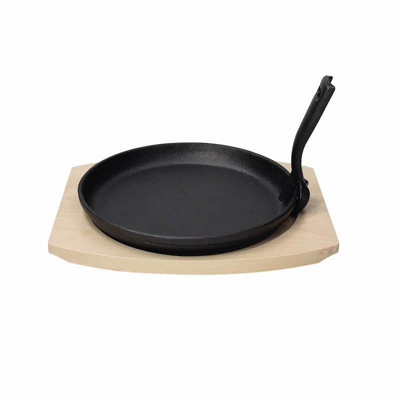 Fusion Taste Cast Iron Round Frying Pan with Beech Trivet 21cm - Inhomebuy