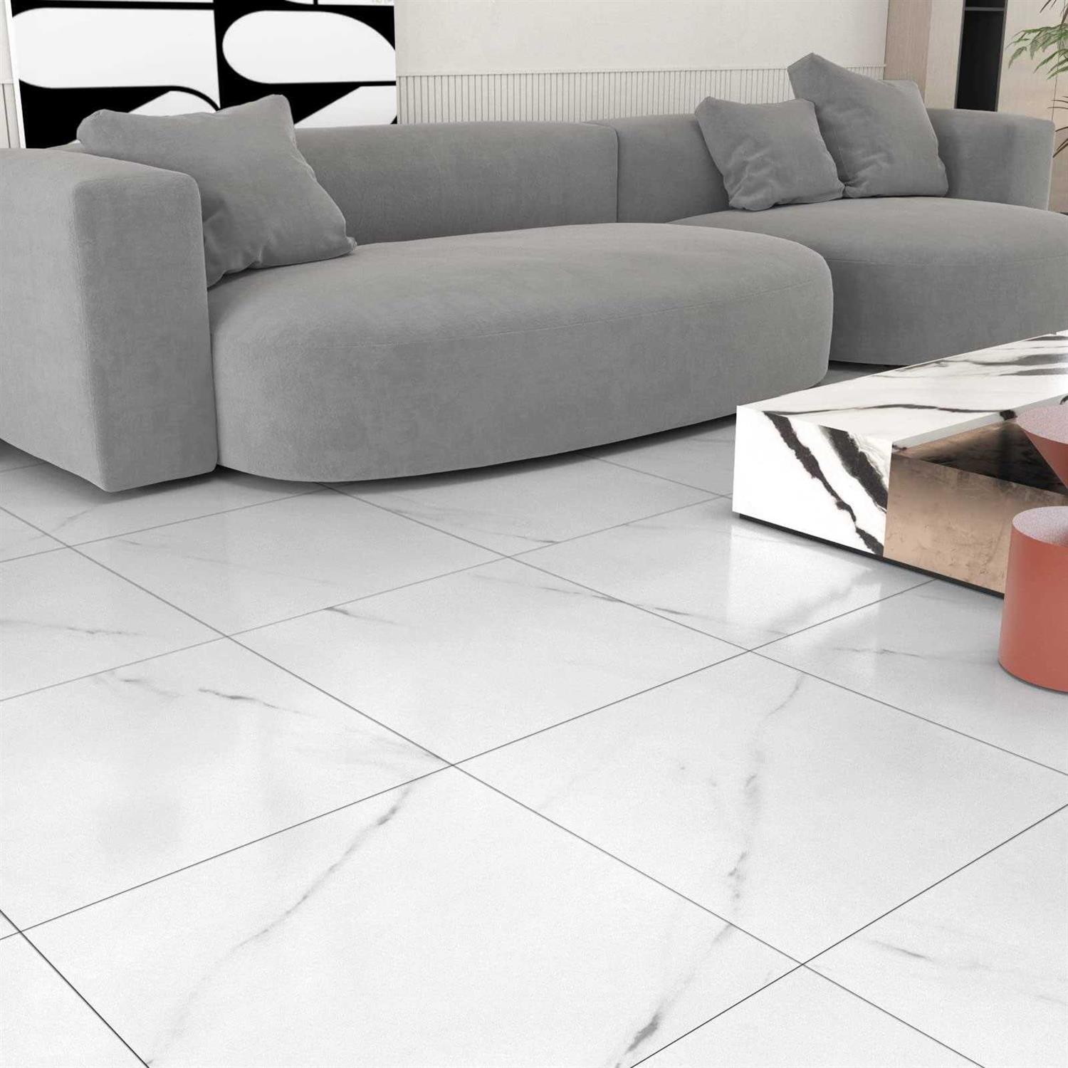 WESTICK Thicker Floor Tiles Peel Stick Waterproof Flooring Adhesive Removable Tile Stickers Unique Marble Floor Backsplash Tiles - Inhomebuy