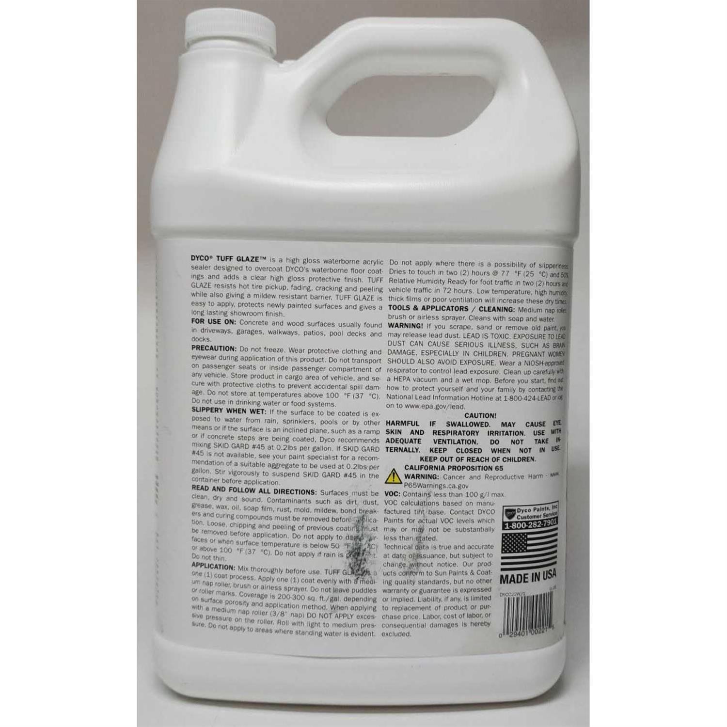 Dyco Tuff Glaze C22W Clear High Gloss Waterborne Acrylic Sealer - Inhomebuy