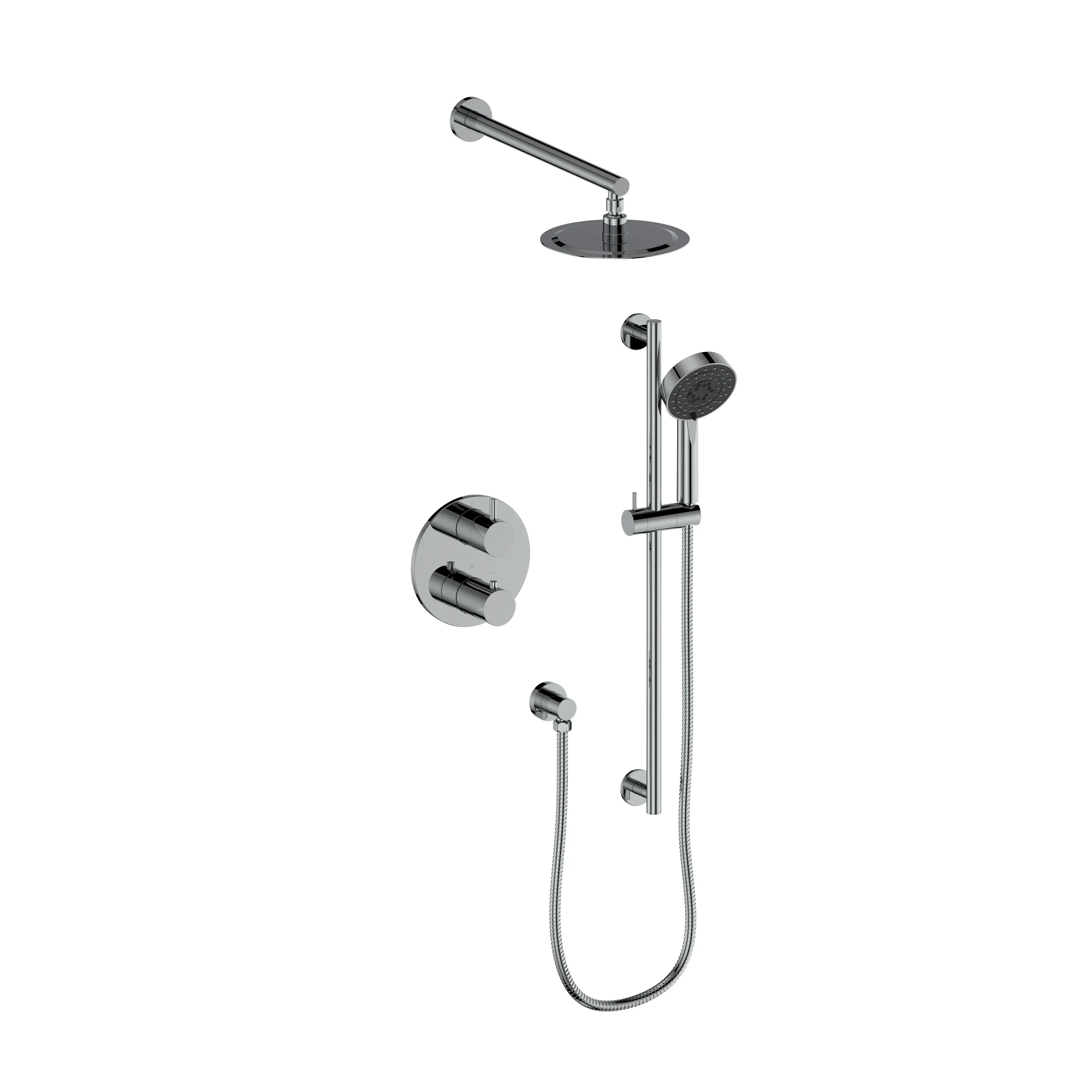ZLINE Emerald Bay Thermostatic Shower System in Chrome, EMBY-SHS-T2-CH - Inhomebuy