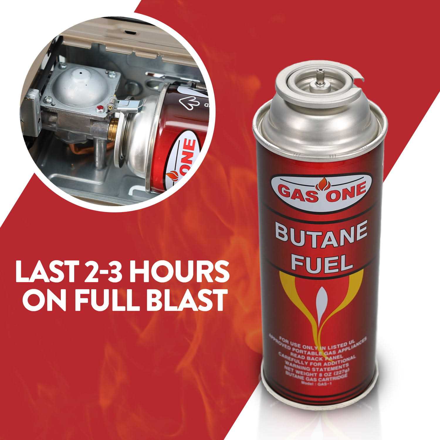 GasOne Butane Fuel Canister (12 Pack) - Inhomebuy