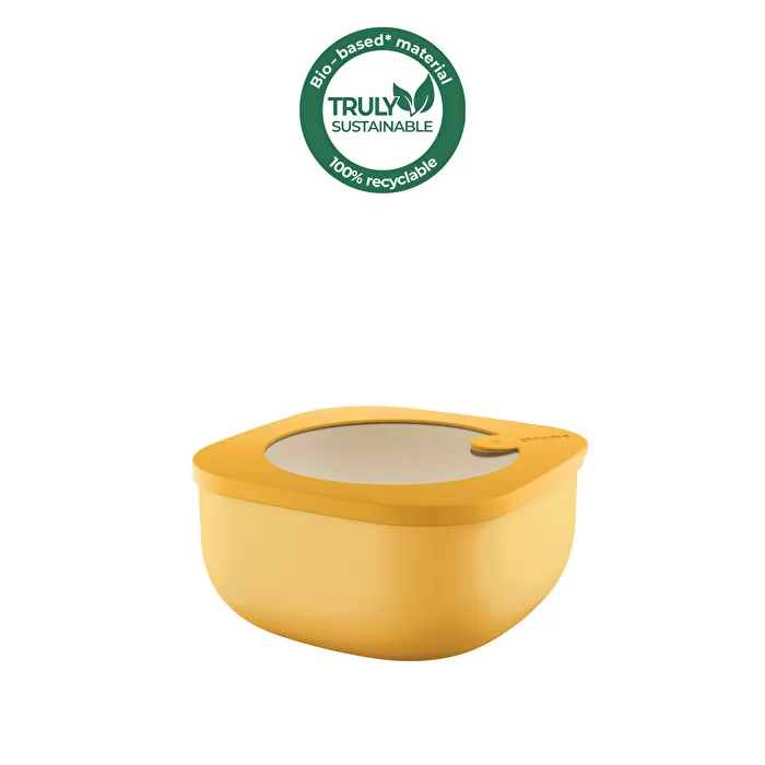 M STORE&MORE - Shallow Airtight Fridge/Freezer/Microwave Containers 975cc Mango Yellow - Inhomebuy