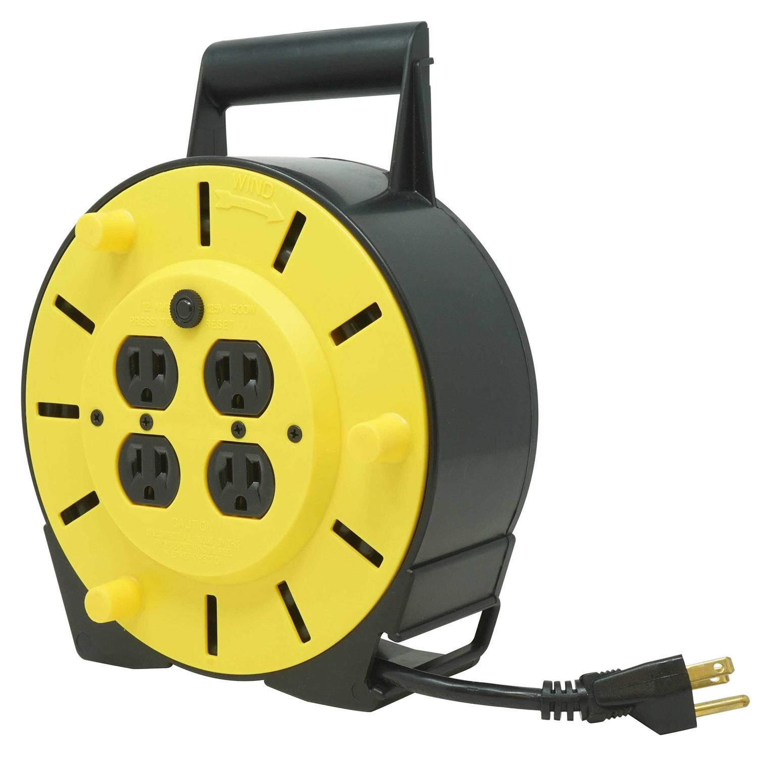 Woods 22849 Metal Extension Cord Reel Stand In Black - Inhomebuy