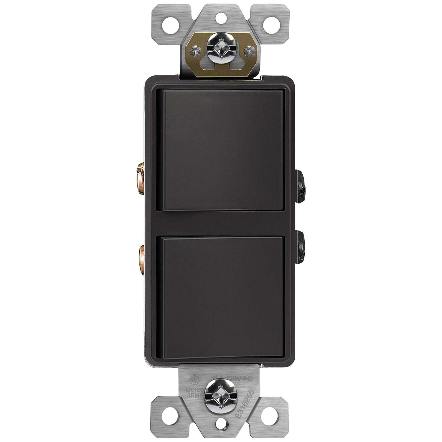 Enerlites Double Paddle Rocker Decorator Switch Ground Terminal - Inhomebuy