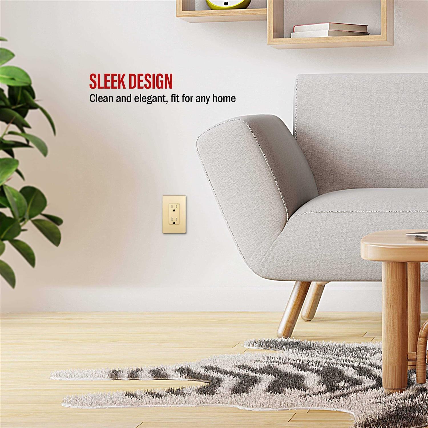 Enerlites Elite Series Decorator Receptacle Child Safe Tamper-Resistant Outlet - Inhomebuy