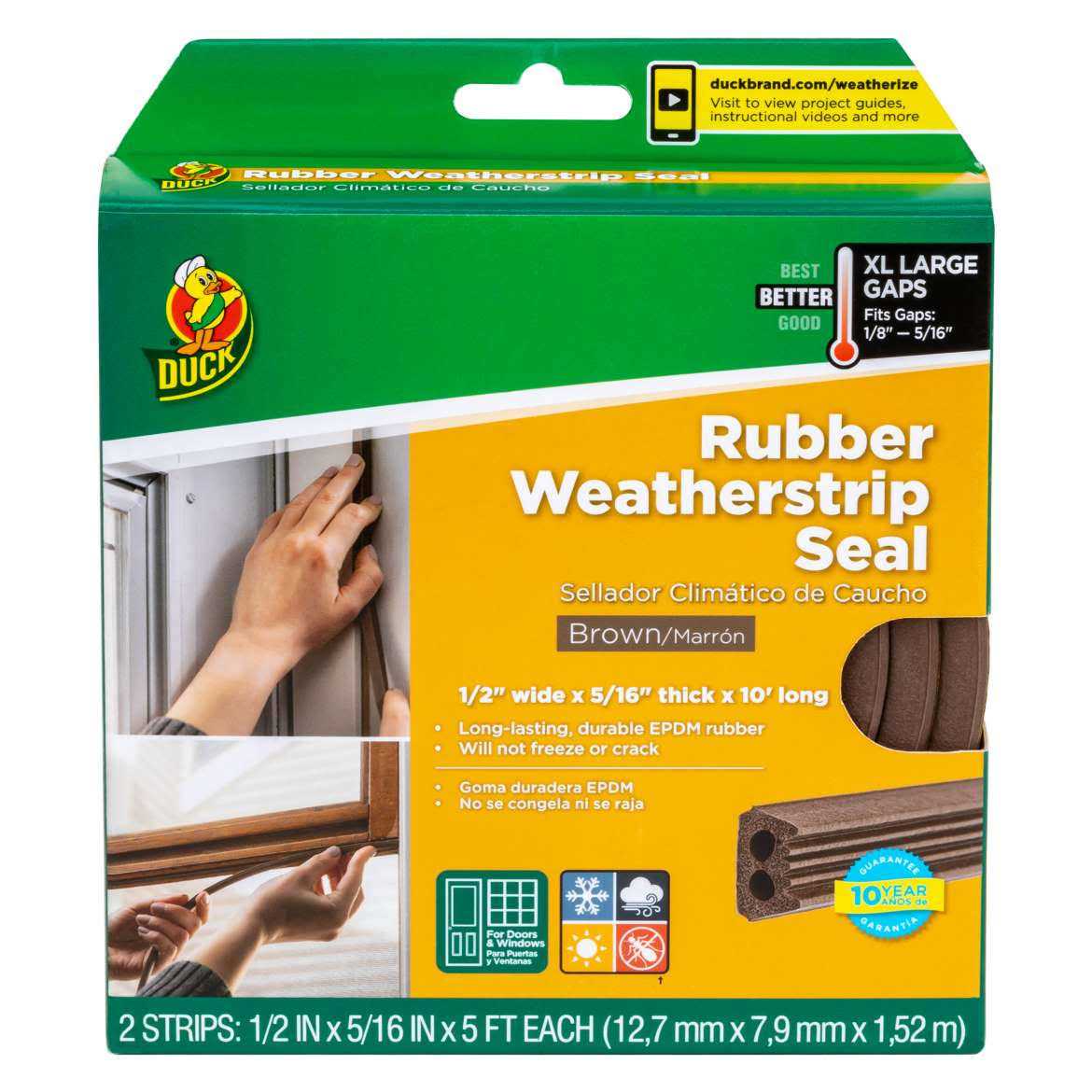 Duck Brand Heavy-Duty Large Gap Rubber Weatherstrip Seal - Inhomebuy