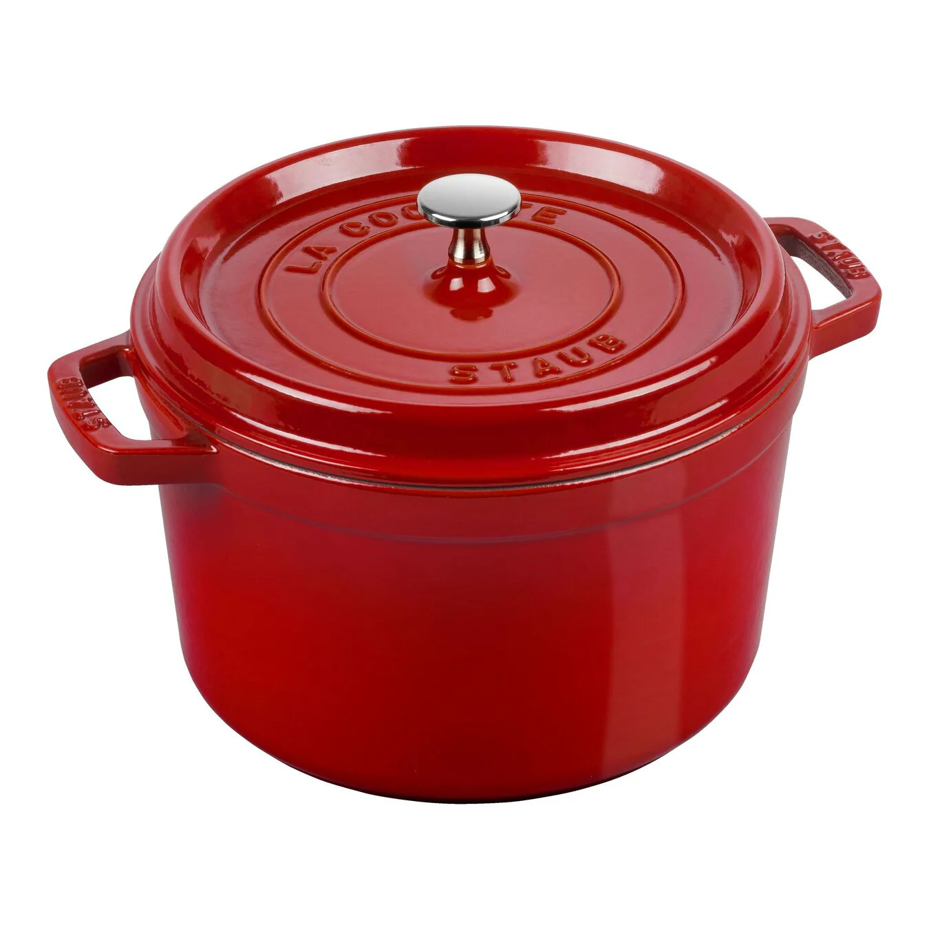 Staub 5 Qt. Cast Iron Tall Dutch Oven in Cherry - Inhomebuy