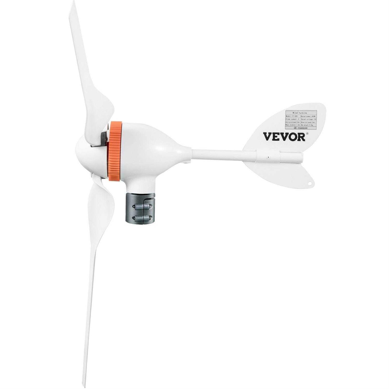 VEVOR Wind Turbine Generator 400-Watt 12-Volt/AC Wind Turbine Kit 3 Blades Wind Power Generator Controller - Inhomebuy
