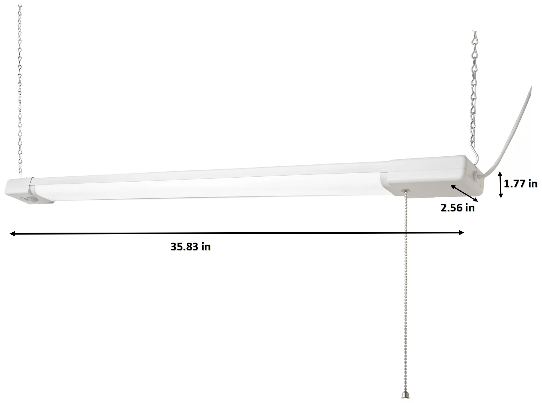 Hyper Tough 3-FT 4500-Lumen Integrated LED Shop Light, Slim Design, Linkable and Motion Sensor, 1PK - Inhomebuy
