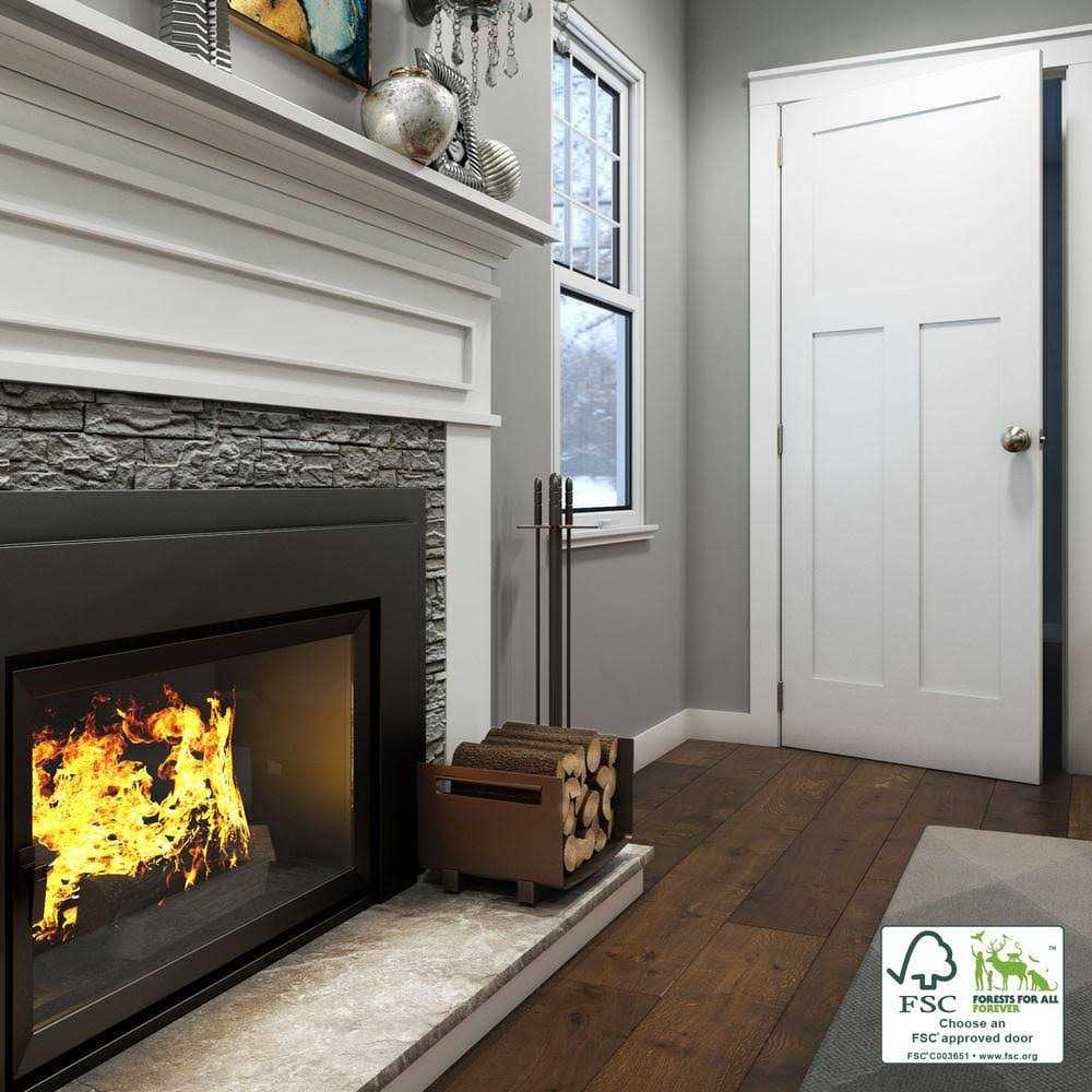 EightDoors 80 in. x 1-3/8 in. Shaker White Primed 5-Panel Solid Core Wood Interior Slab Door - Inhomebuy