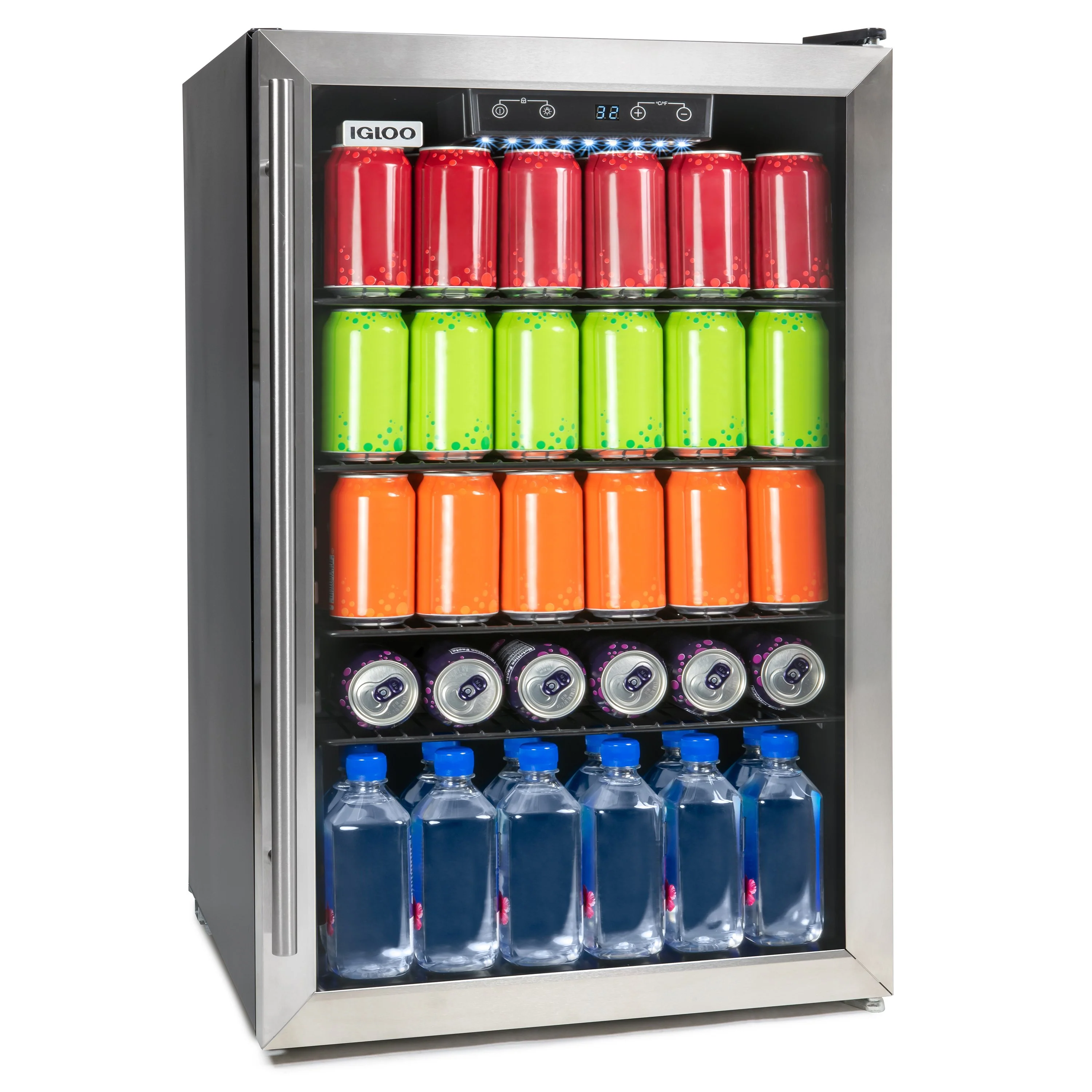 Igloo® 4.1 Cu. Ft. 180 Can Stainless Steel Beverage Cooler with Fan - Inhomebuy