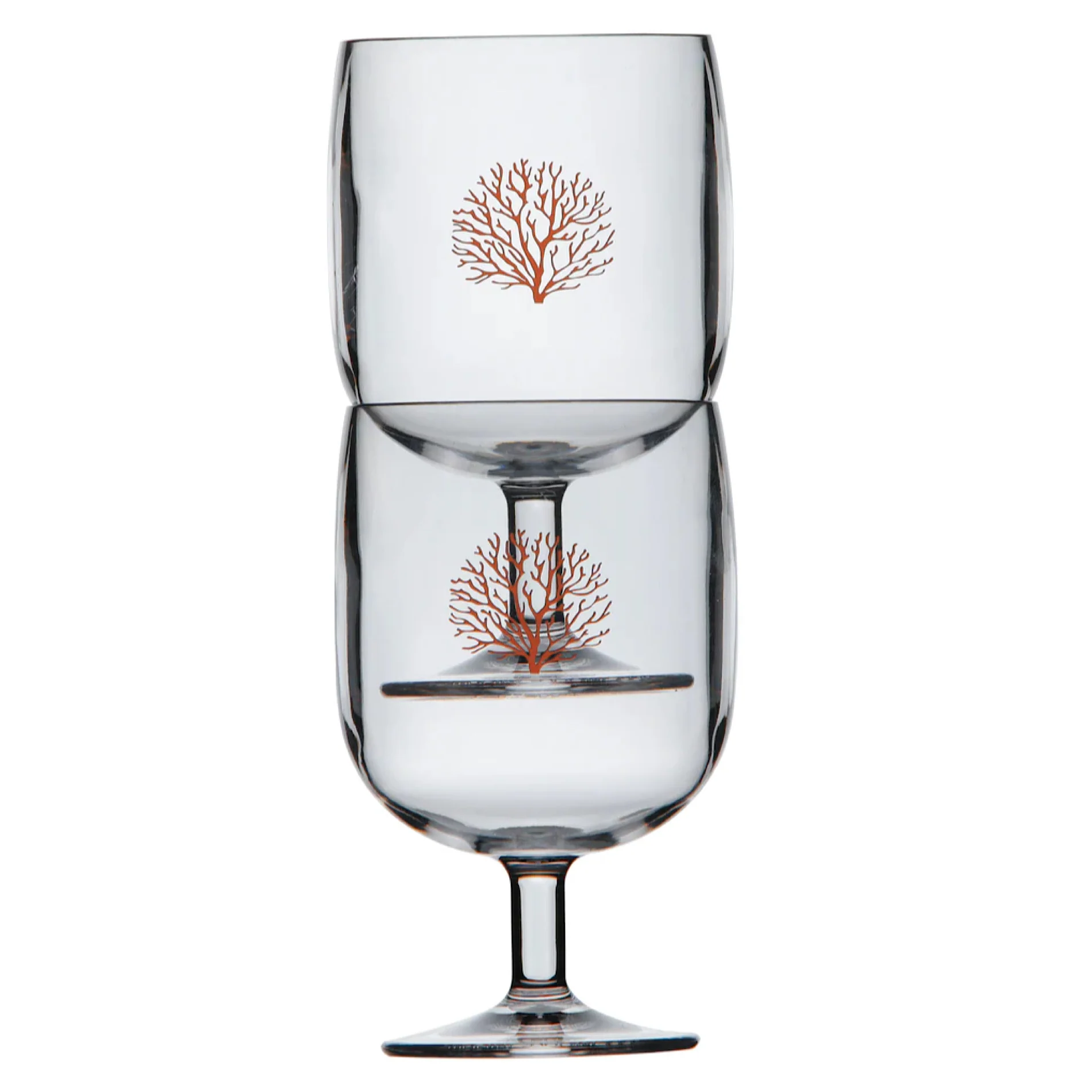 Mare - Stackable Glass - Ecozen - Coral - Set 6 pcs - Inhomebuy
