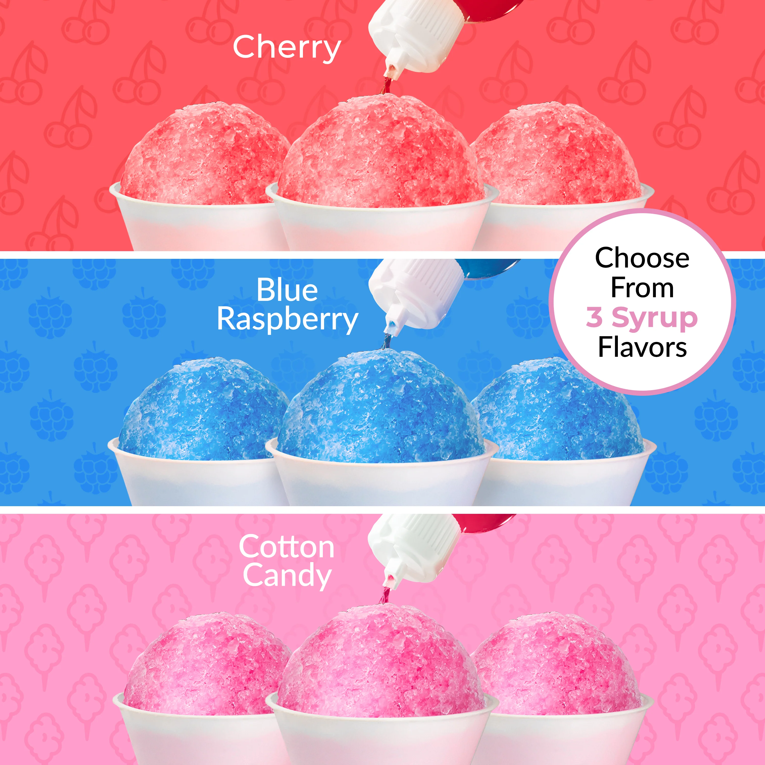 Premium 16-Ounce Snow Cone Syrups, Cups and Spoon-Straws Party Kit - Inhomebuy