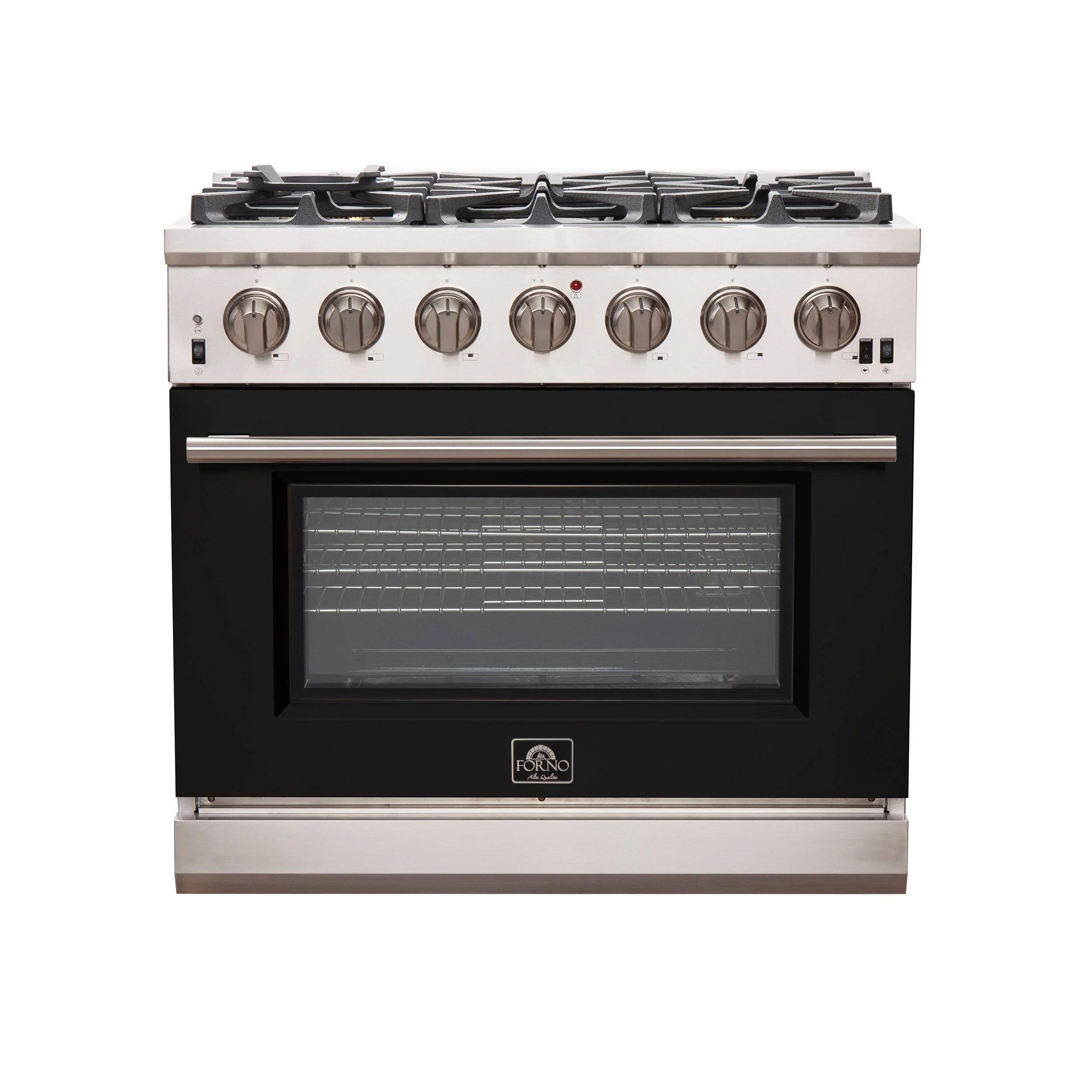 Forno 36 Inch Professional Freestanding Gas Range in Black, FFSGS6260-36BLK - Inhomebuy