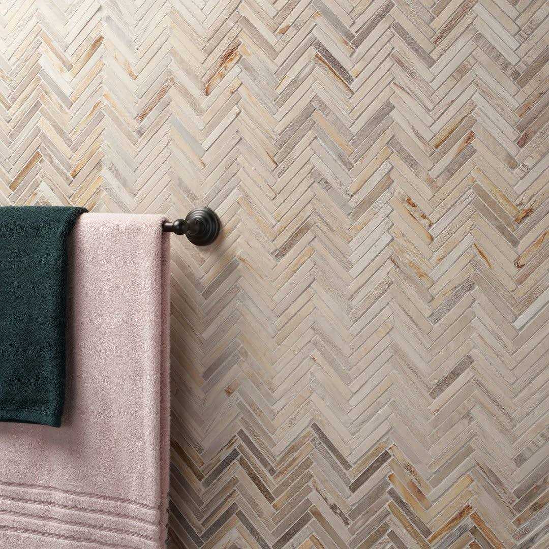 Dixiewood Brick Brown 11.41 in. x 12 in. Petrified Wood Floor and Wall Mosaic Tile Ivy Hill Tile - Inhomebuy