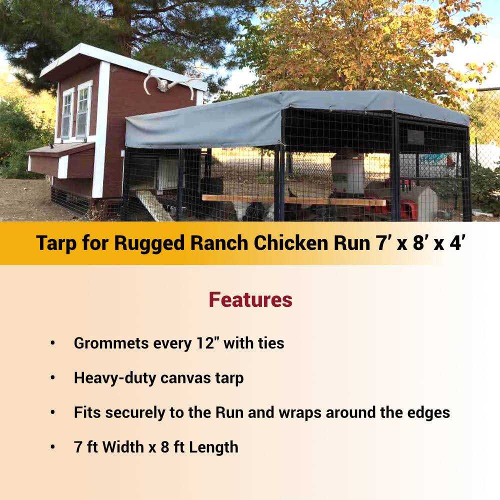 OverEZ Chicken Coops Tarp 8 ft. Chicken Run - Inhomebuy