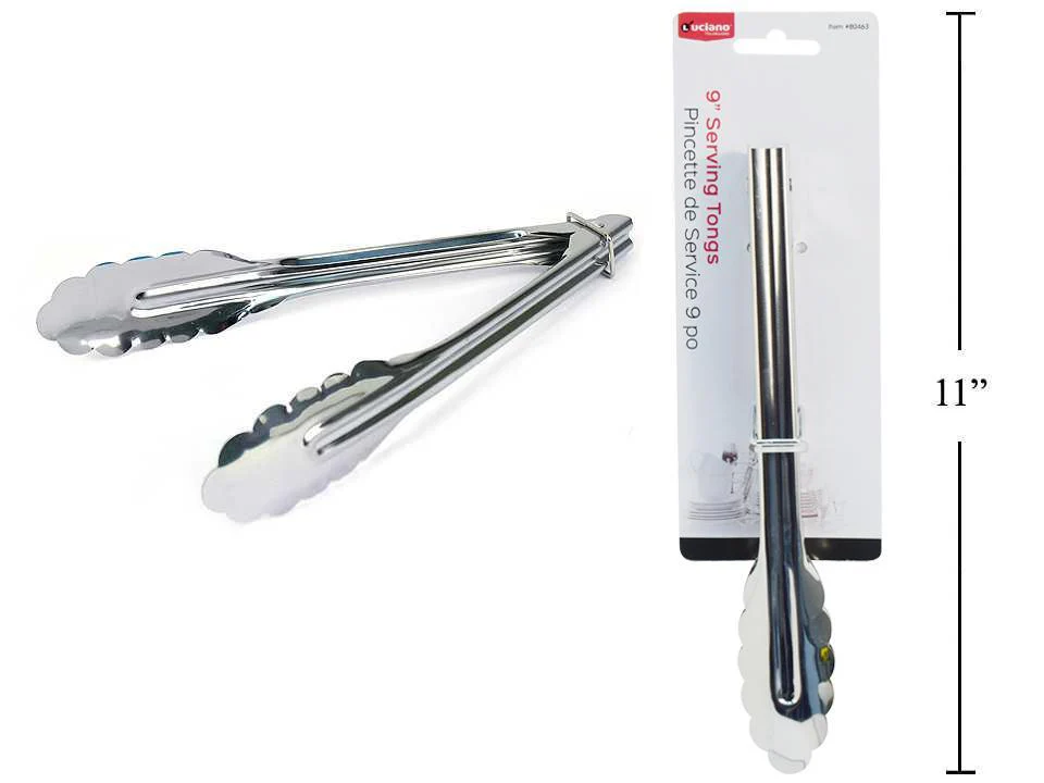 Luciano 9'' Metal Serving Tongs | 80463 - Inhomebuy