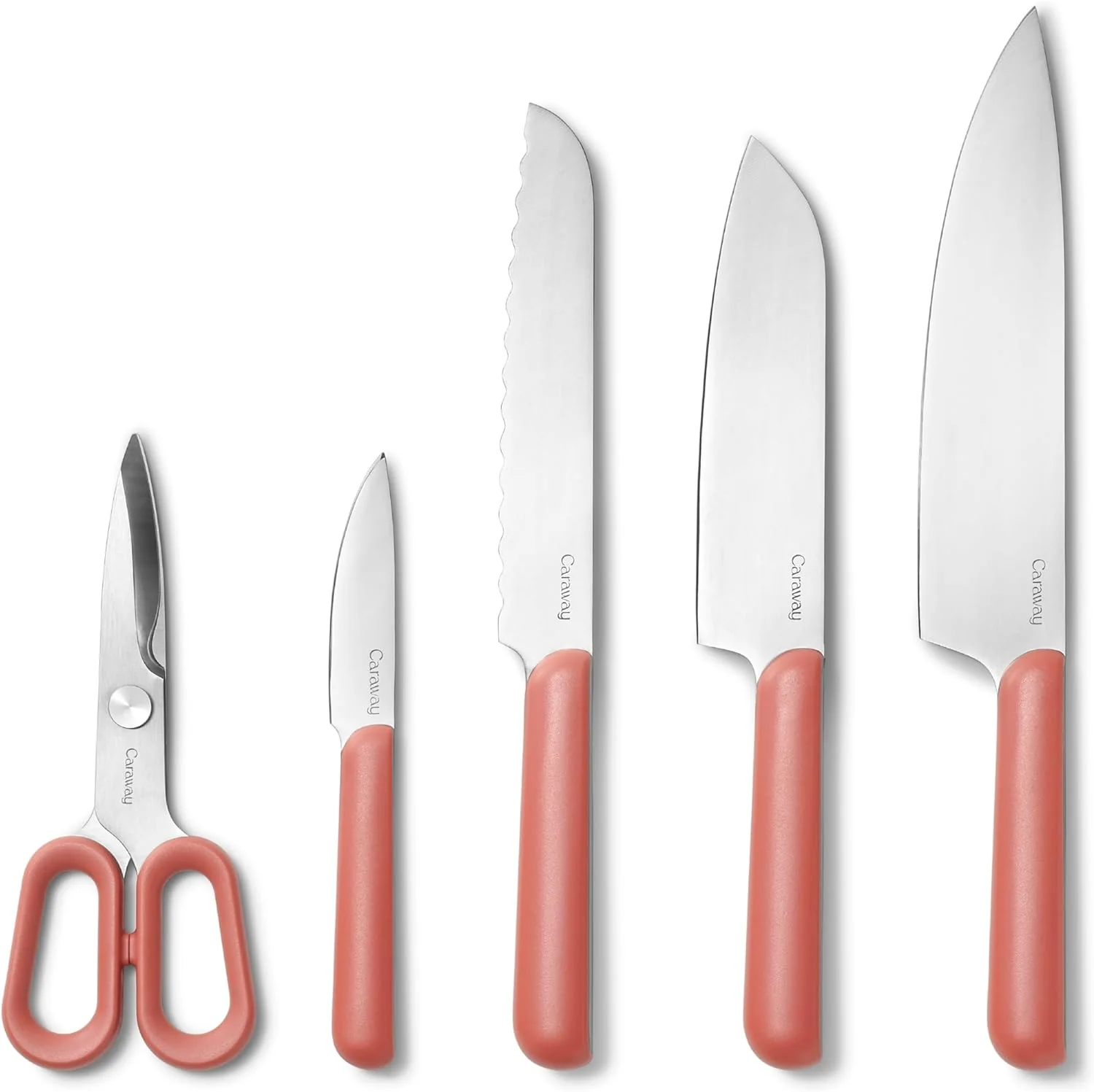 Caraway German Stainless Steel Knife Set in Perracotta - Inhomebuy