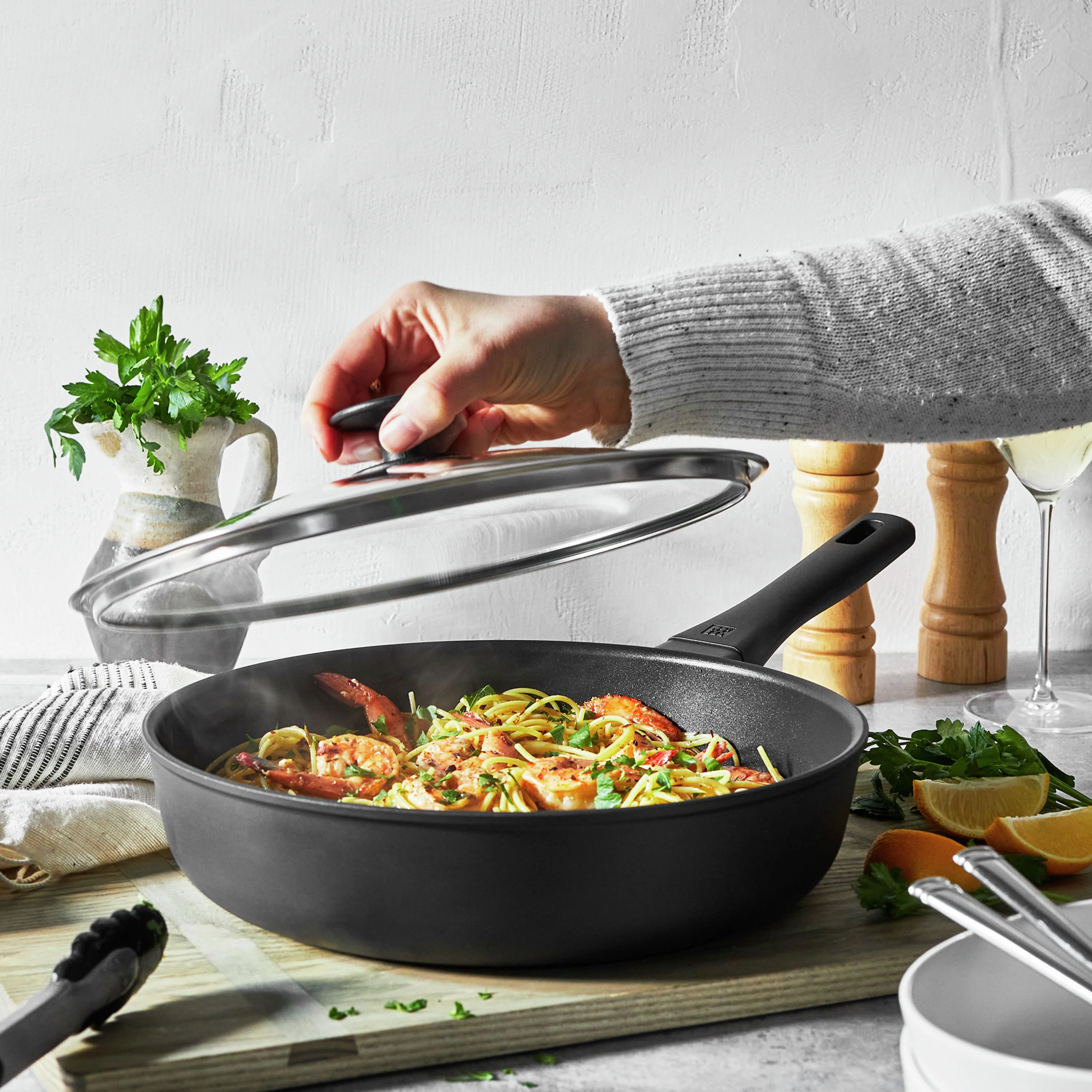 ZWILLING 4 Qt. Aluminum Non-Stick Sauté Pan with Lid, Madura Plus Series - Inhomebuy