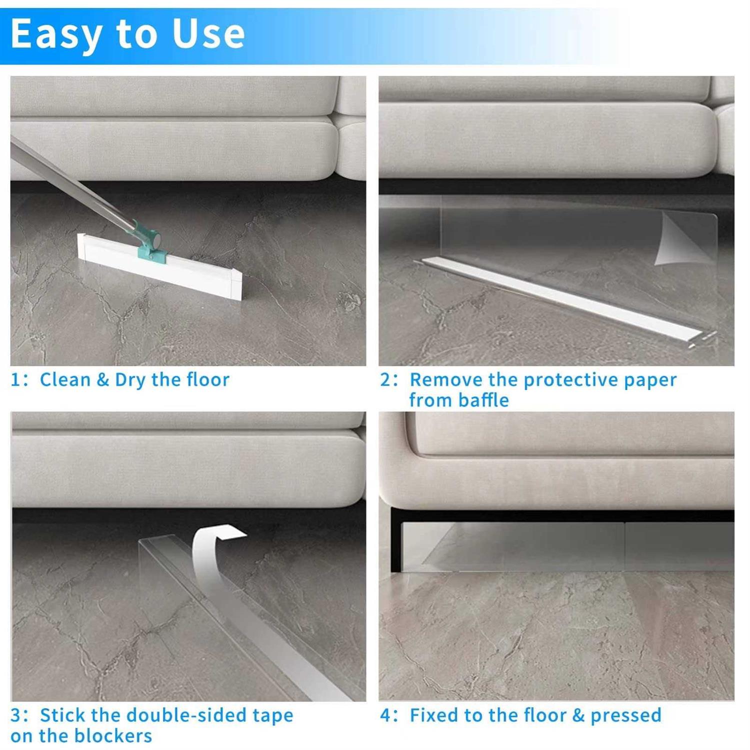 WHALE STORE Acrylic Couch Blocker Transparent Under Bed Blocker 15.74 L x H for Prevent Things from Getting Under The Furniture - Inhomebuy