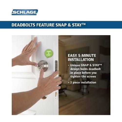 Schlage Bright Brass Single Cylinder Deadbolt - Inhomebuy