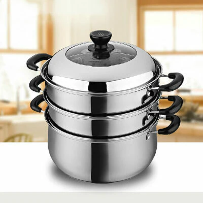 Charms Stainless-Steel Steamer 3-Layers 2-Trays |30CK04| 30cm - Inhomebuy