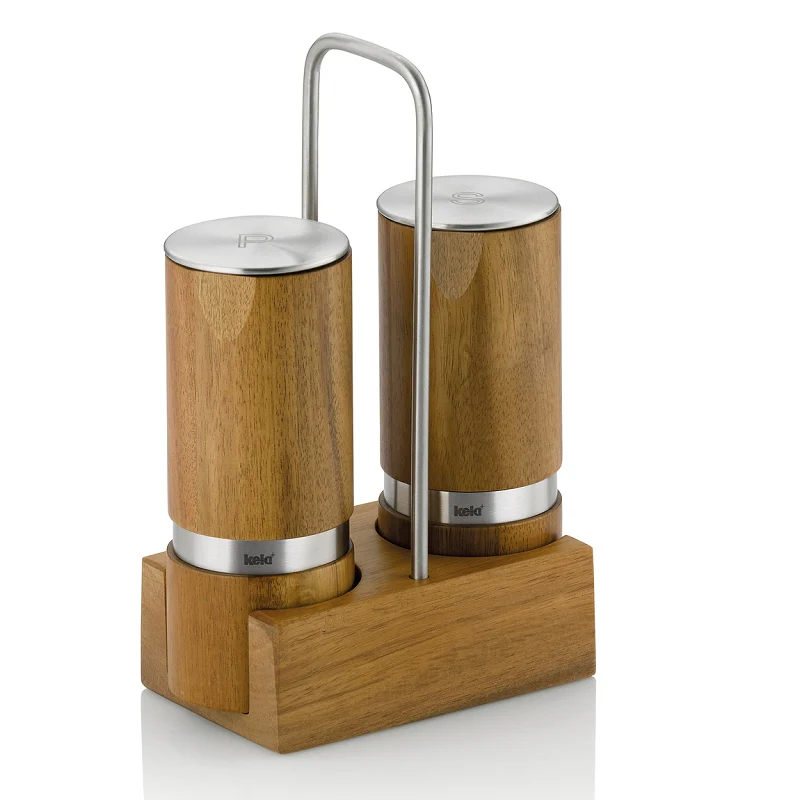 Cruet Stand Salt & Pepper Mill - Brown - Inhomebuy