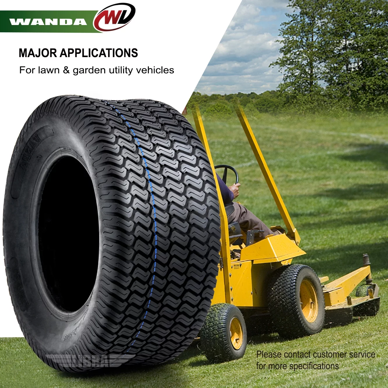 Set of 4 New Lawn Mower Turf Tires 13x5-6 Front & 16x6.5-8 Rear /4PR - Inhomebuy