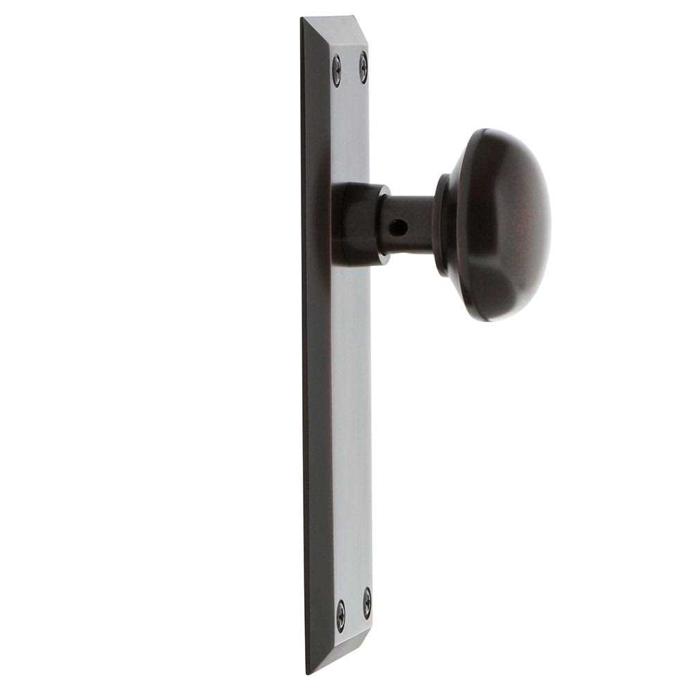 Nostalgic Warehouse New York Plate Privacy New York Door Knob in Antique Brass 733118 - Inhomebuy