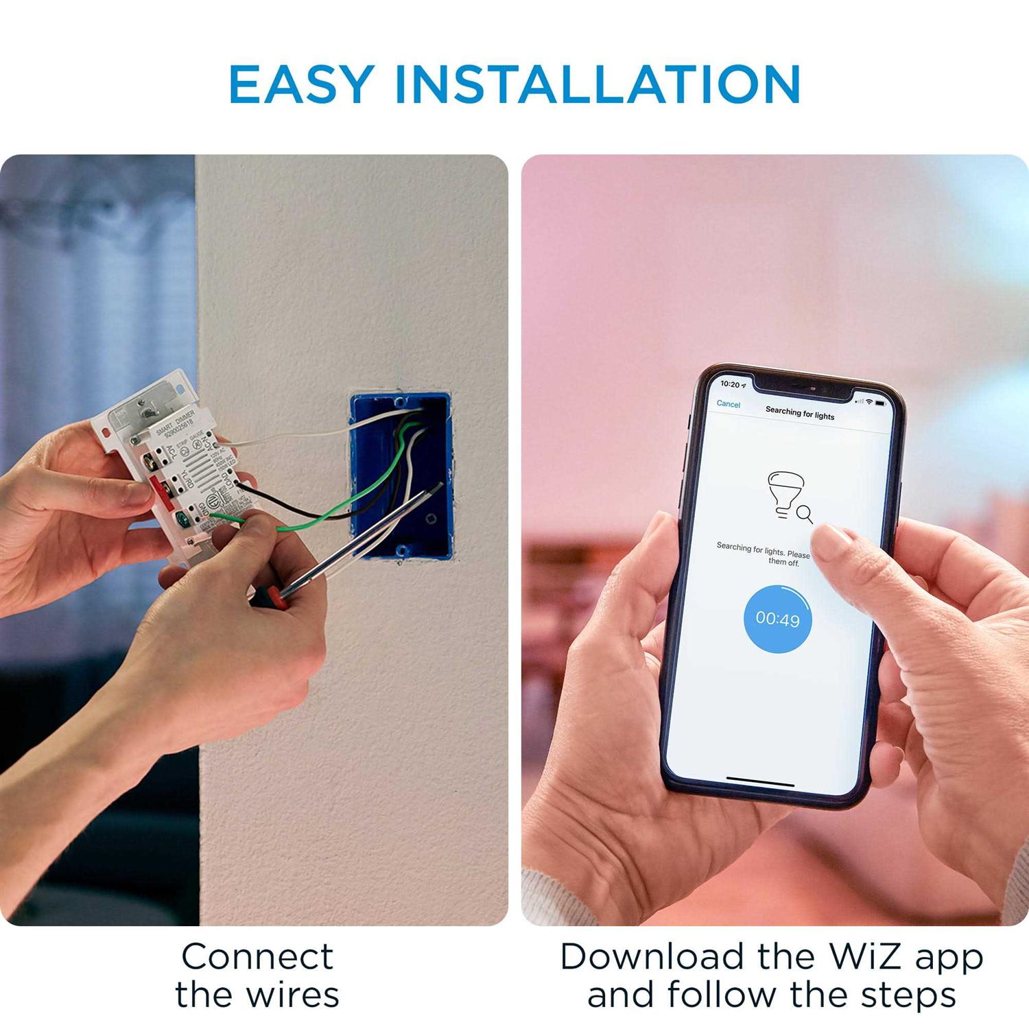 WiZ Connected Portable Button, Smart Control with WiZ App and 2.4Ghz Wi-Fi 604389 - Inhomebuy