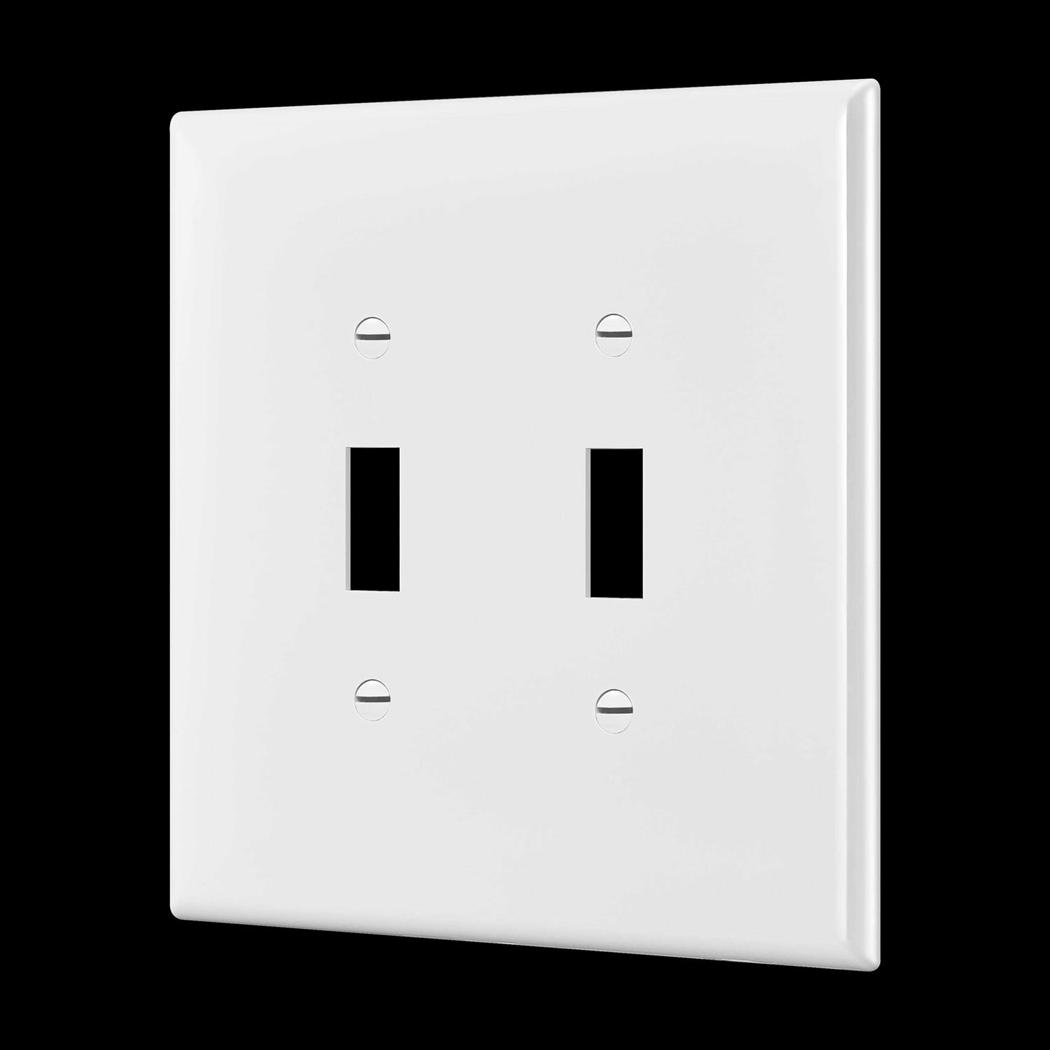 Enerlites Double Toggle Switch Cover Two Gang Light Switch Wall Plate - Inhomebuy