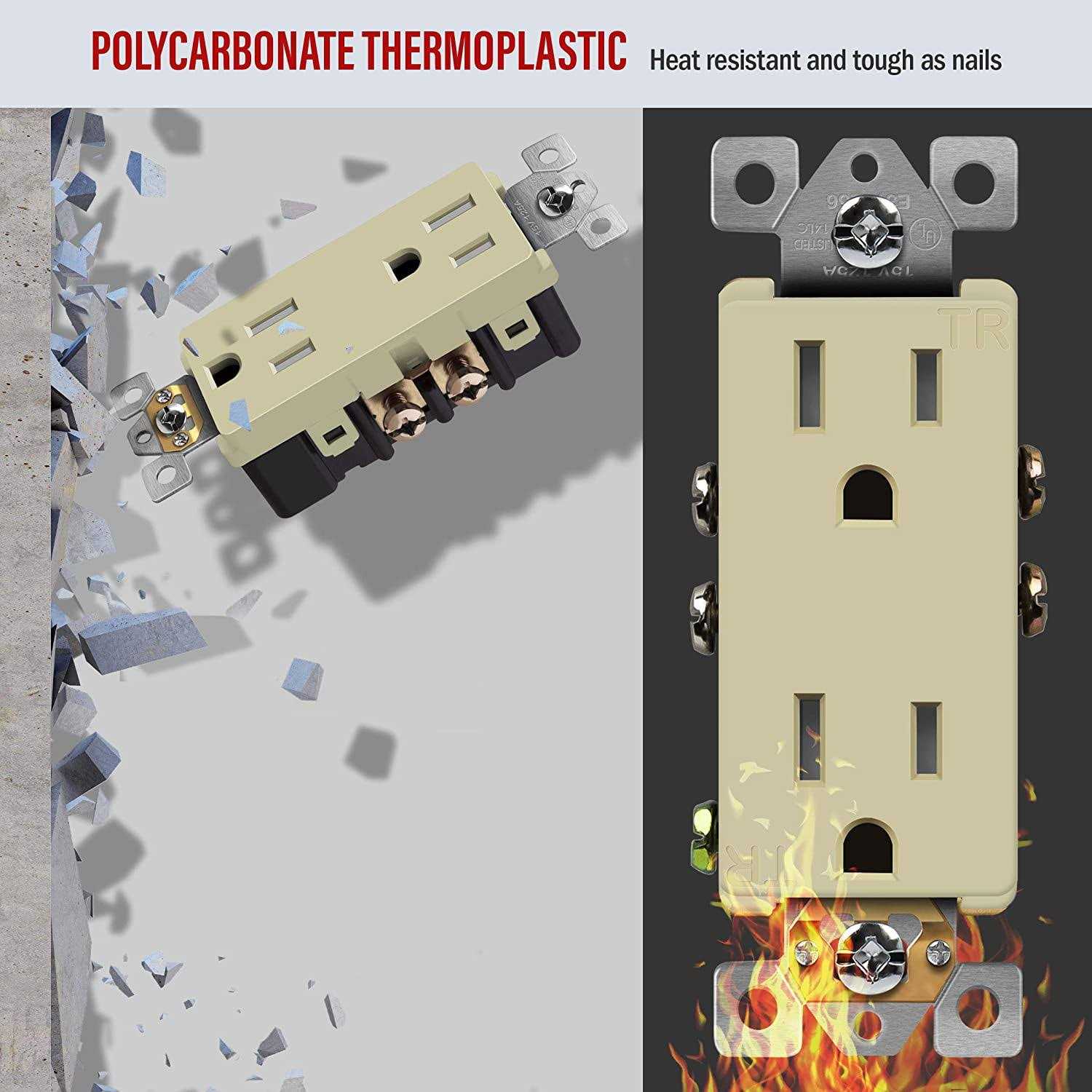 Enerlites Elite Series Decorator Receptacle Child Safe Tamper-Resistant Outlet - Inhomebuy