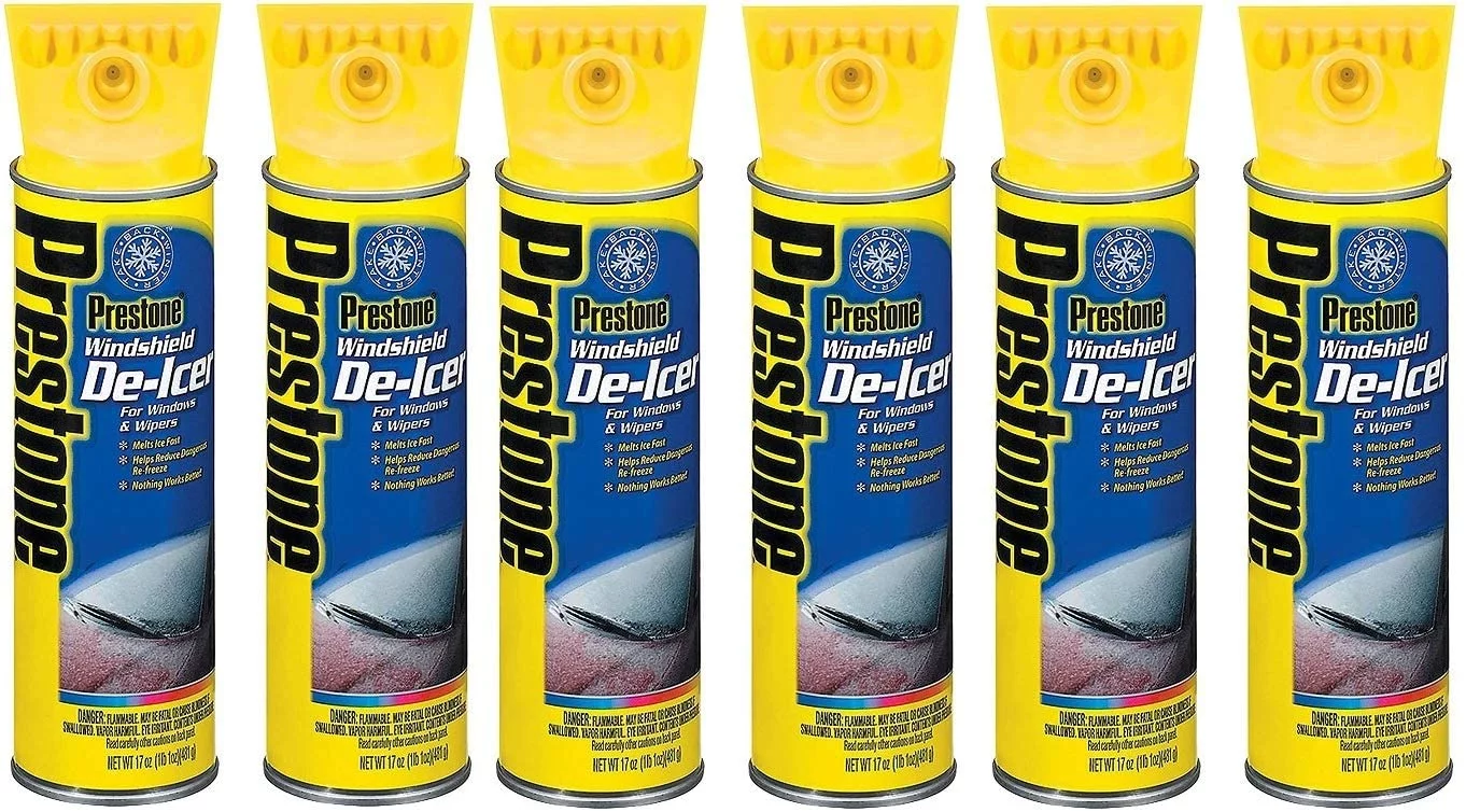 Prestone AS244 Windshield De-Icer - 17 oz. Aerosol, 6 Pack - Inhomebuy