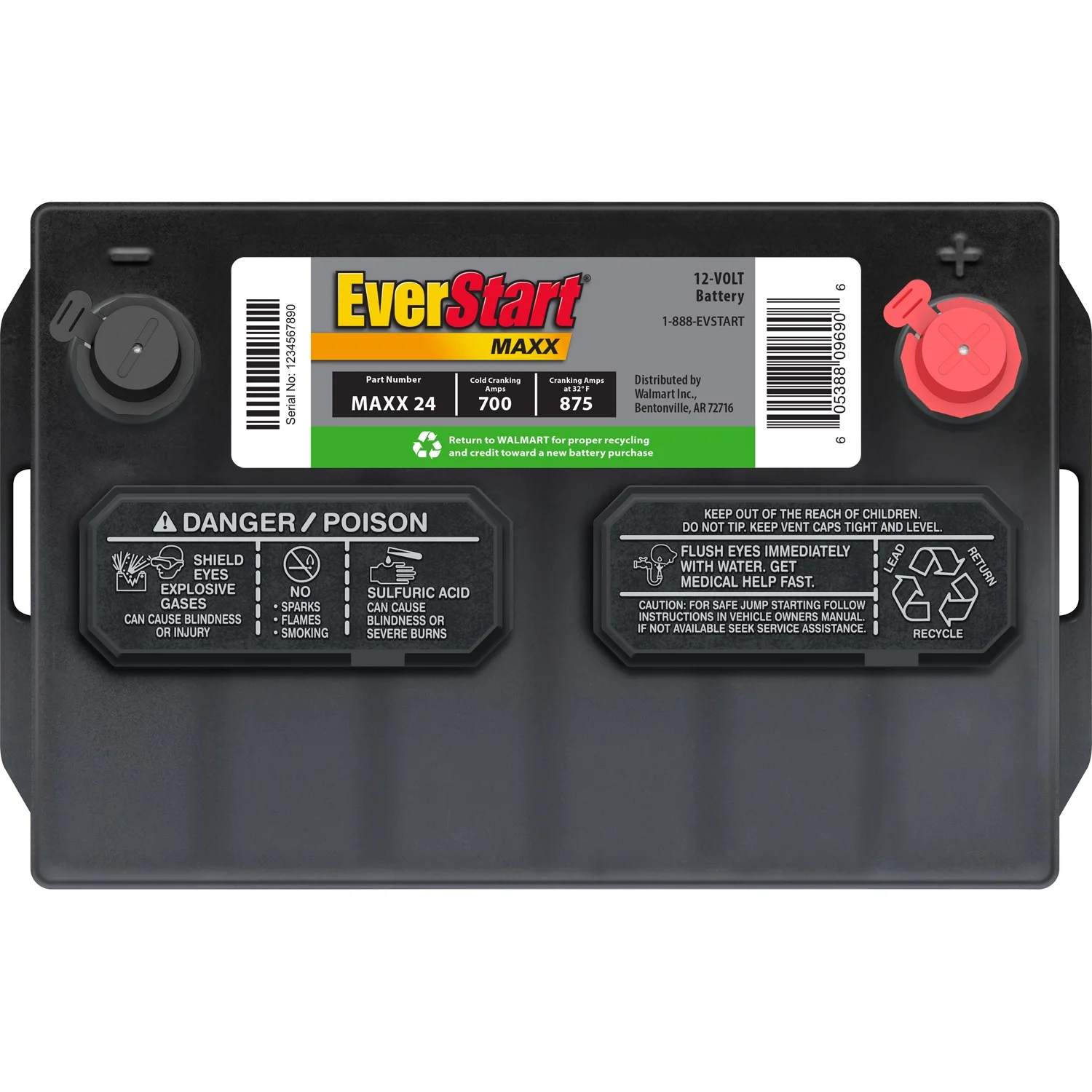 EverStart Maxx Lead Acid Automotive Battery, Group Size 24 12 Volt, 700 CCA - Inhomebuy