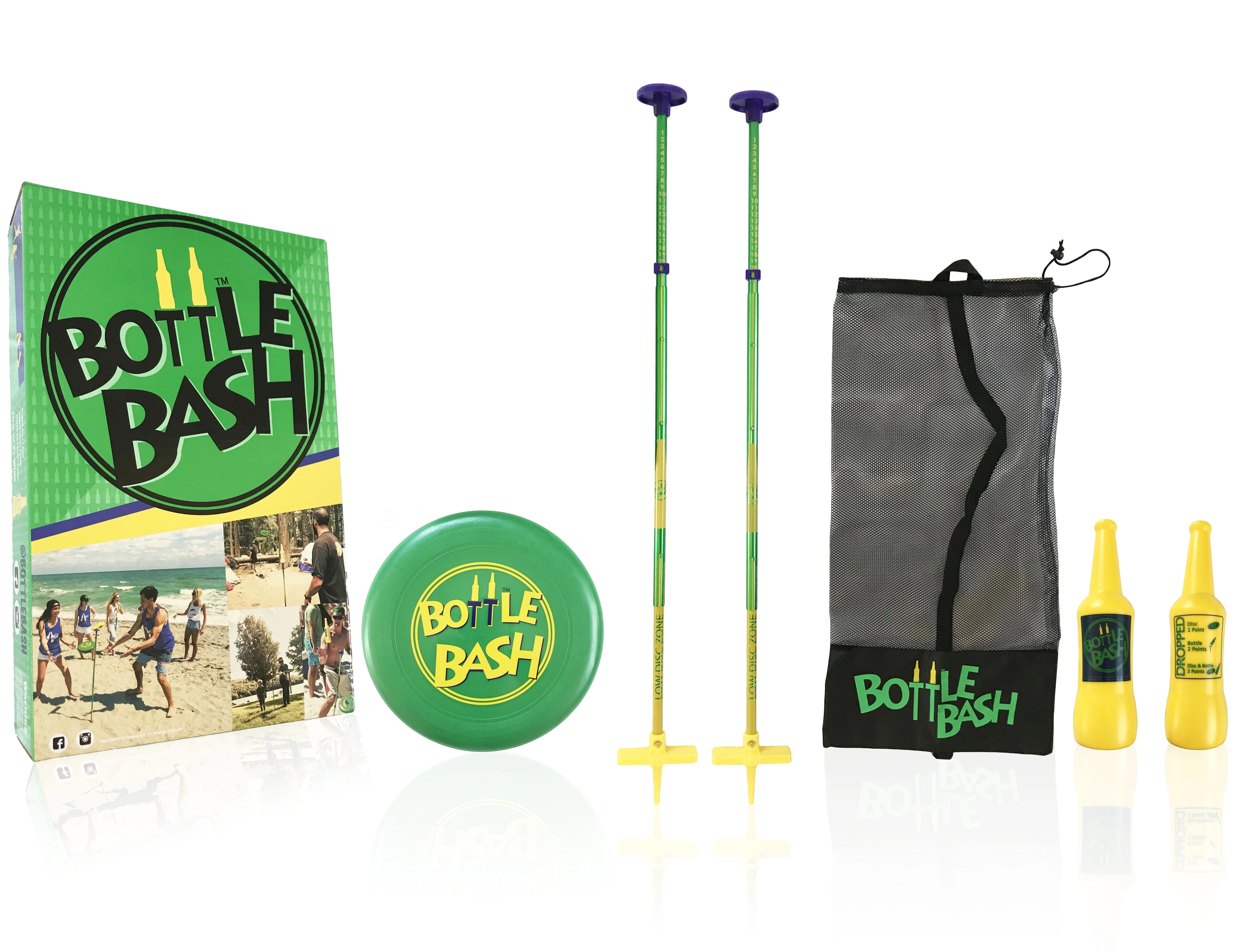 Poleish Sports Bottle Bash Standard Game Set with Soft Surface Spike Included - Inhomebuy