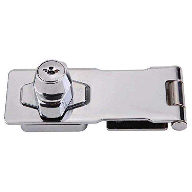 keyed Hasp Locks Twist Knob keyed Locking Hasp for Small Doors, Cabinets and More,Hardware Hasps,Chrome Plated Hasp Lock Catch Latch Safety Lock - Inhomebuy