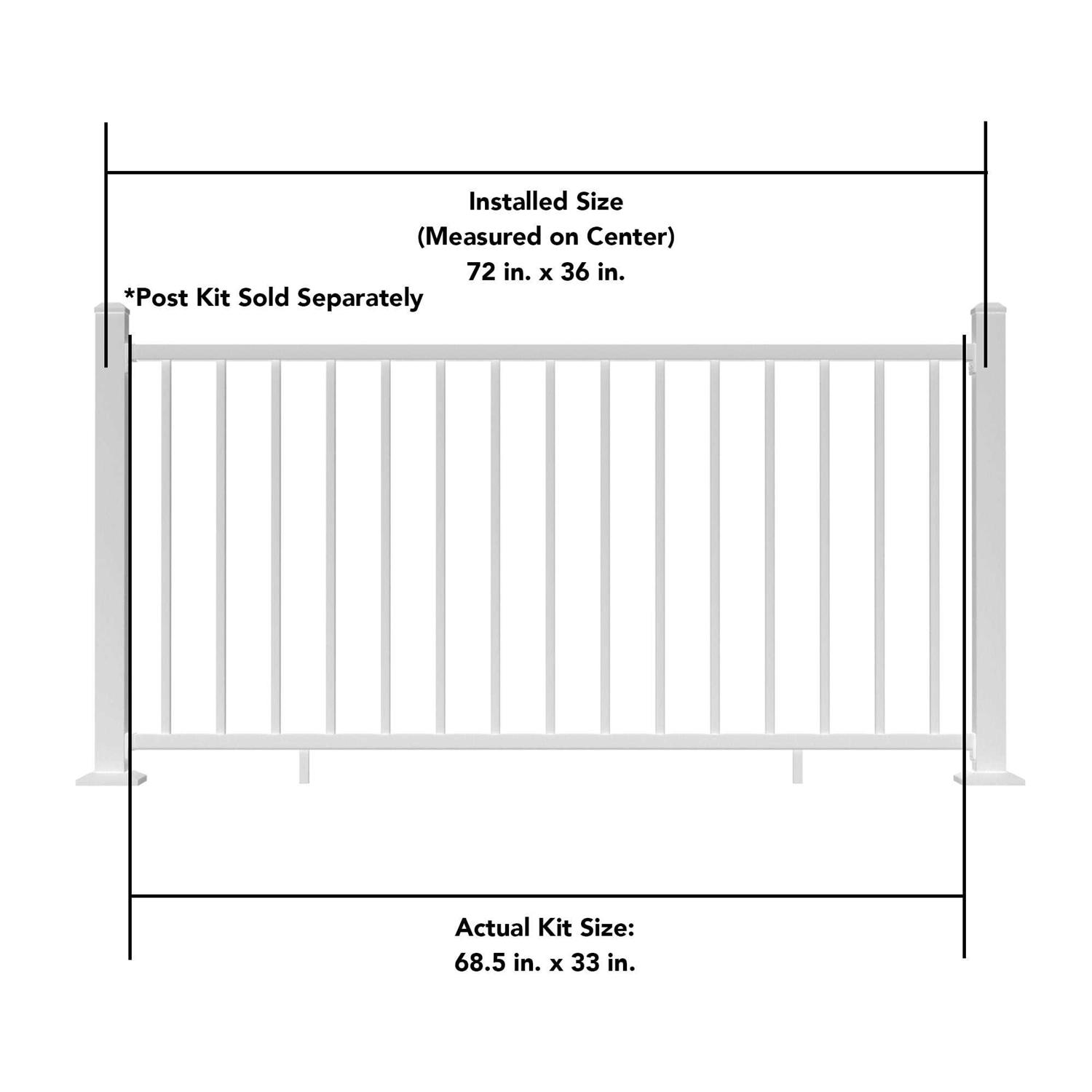 Deckorators Pre-assembled 6-ft x 2.25-in x 3-ft Matte Black Aluminum Deck Stair Rail Kit 346945 - Inhomebuy