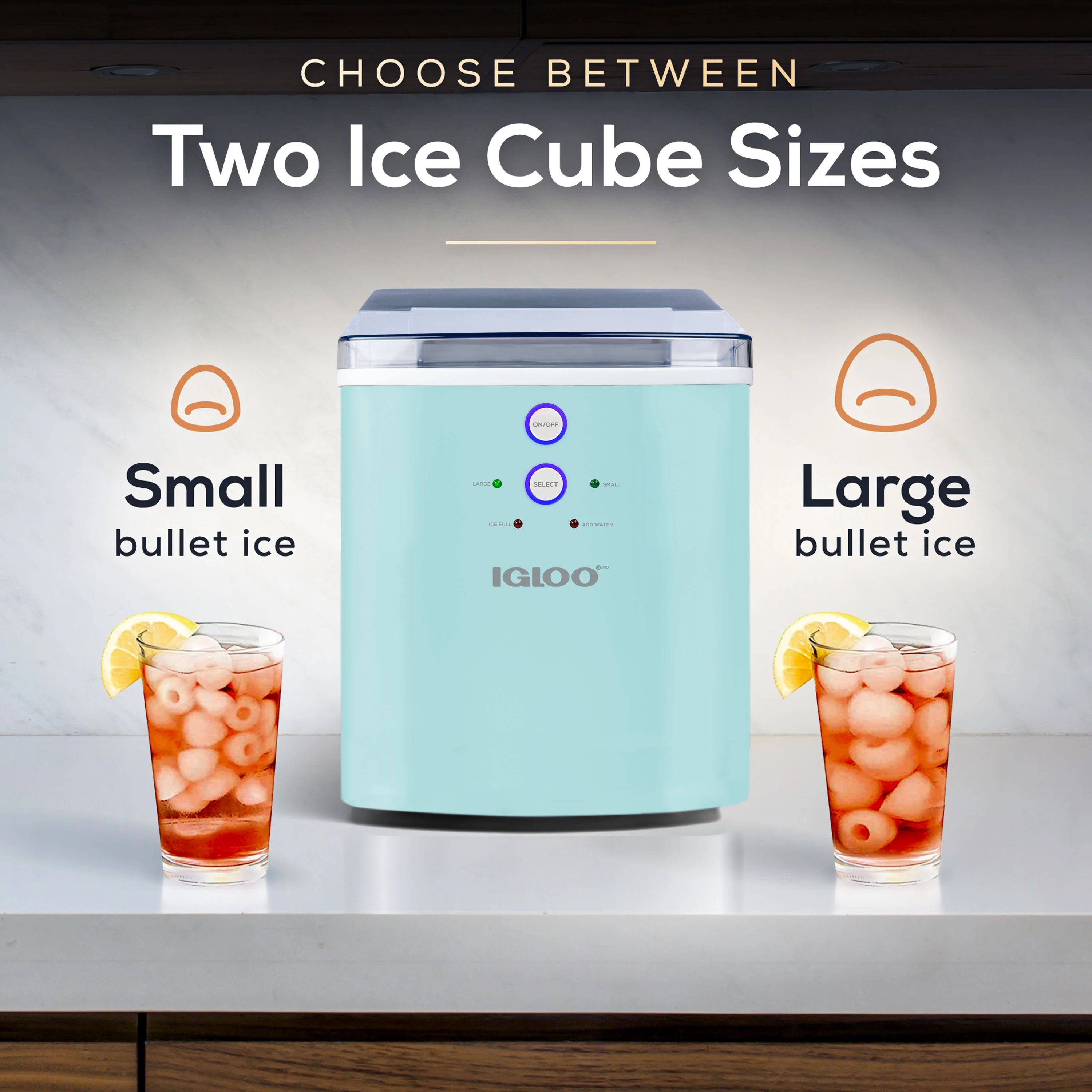 Igloo 33-Pound Automatic Portable Countertop Ice Maker Machine, Aqua - Inhomebuy