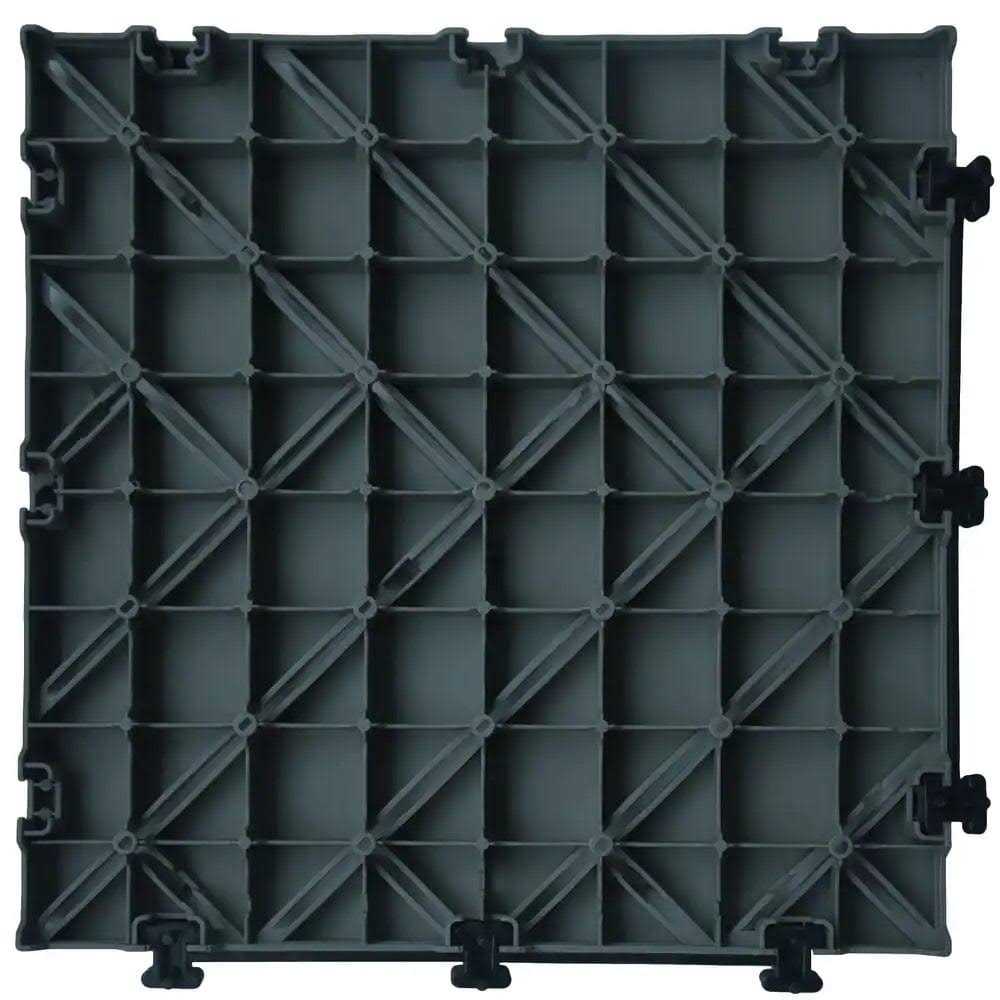 Courtyard 11.8 x 11.8 Stone Interlocking Deck Tiles in Gray Courtyard Casual Furniture - Inhomebuy