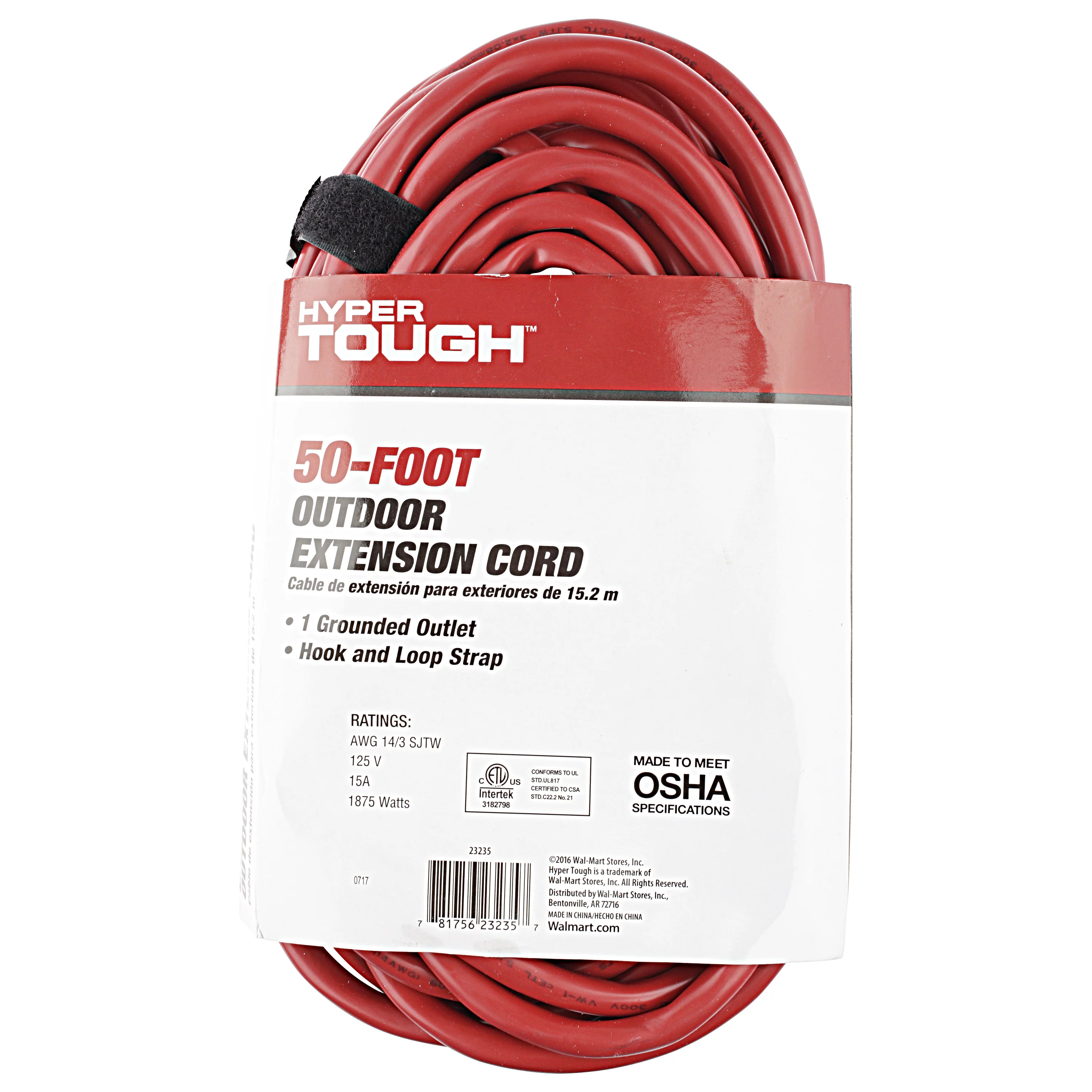 Hyper Tough 50FT 14AWG 3 Prong Red For Indoor and Outdoor Use Extension Cord - Inhomebuy