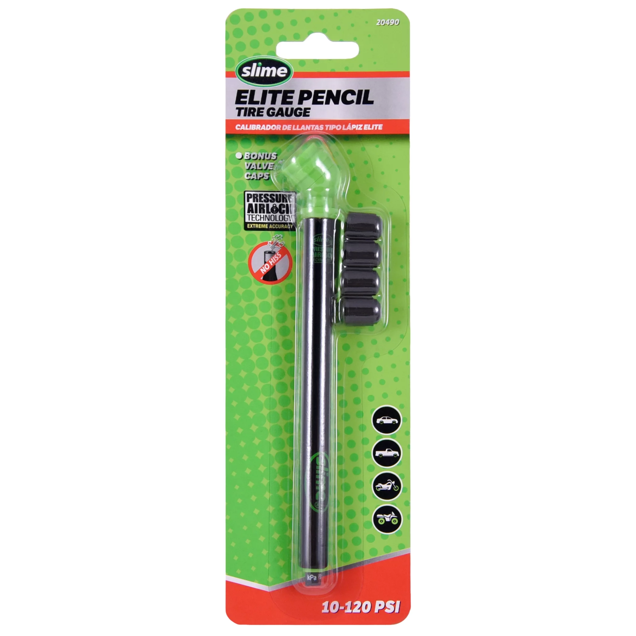 Slime Elite Pencil Tire Gauge (10-120 Psi) - 20490 - Inhomebuy