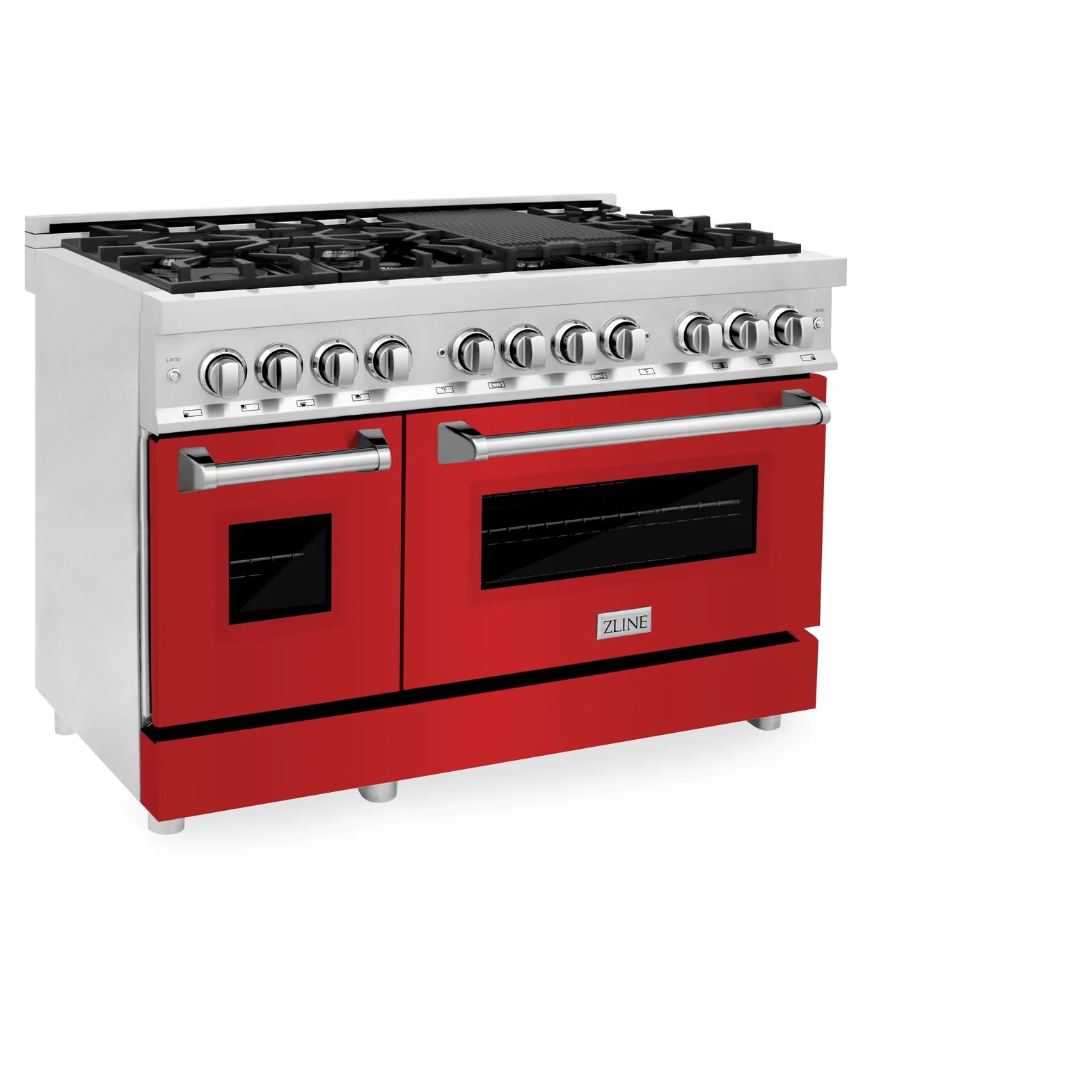 ZLINE 48 in. Professional Gas Burner/Electric Oven Stainless Steel 6.0 cu.ft. 7 Range - Red Matte, RA-RM-48 - Inhomebuy
