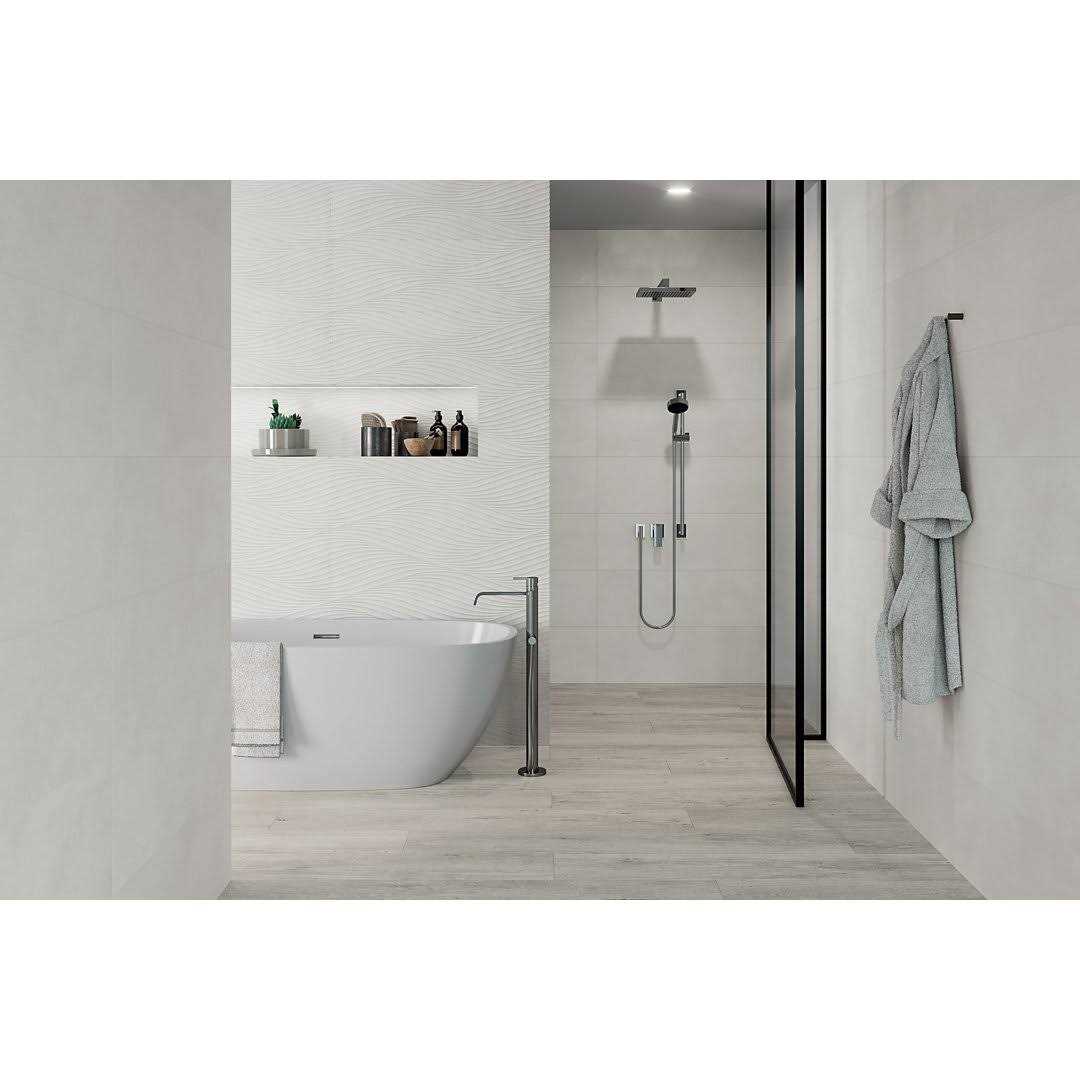 Donna 13 x 40 Matte Wave Ceramic Tile Bedrosians - Inhomebuy